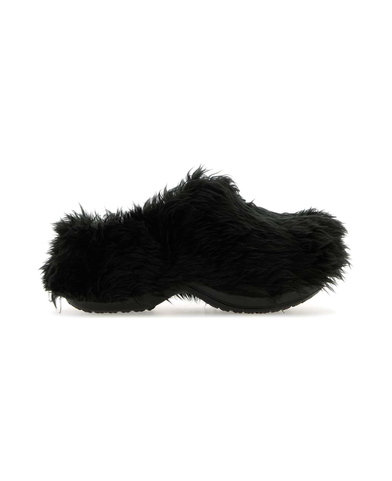 Balenciaga Rubber And Eco Fur Crocsâ ¢ Mules - Black