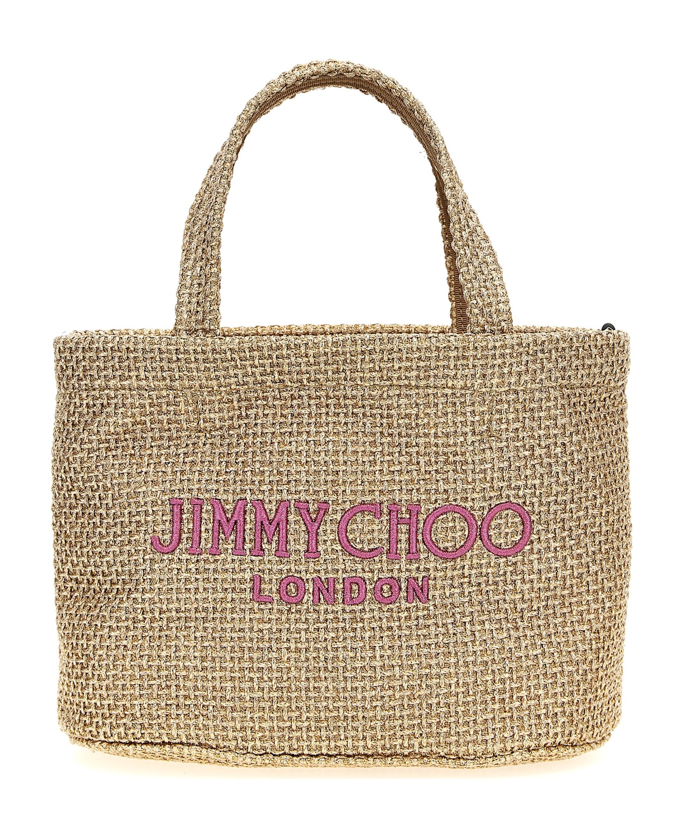 Jimmy Choo 'beach Tote E/w Mini' Handbag - Gold