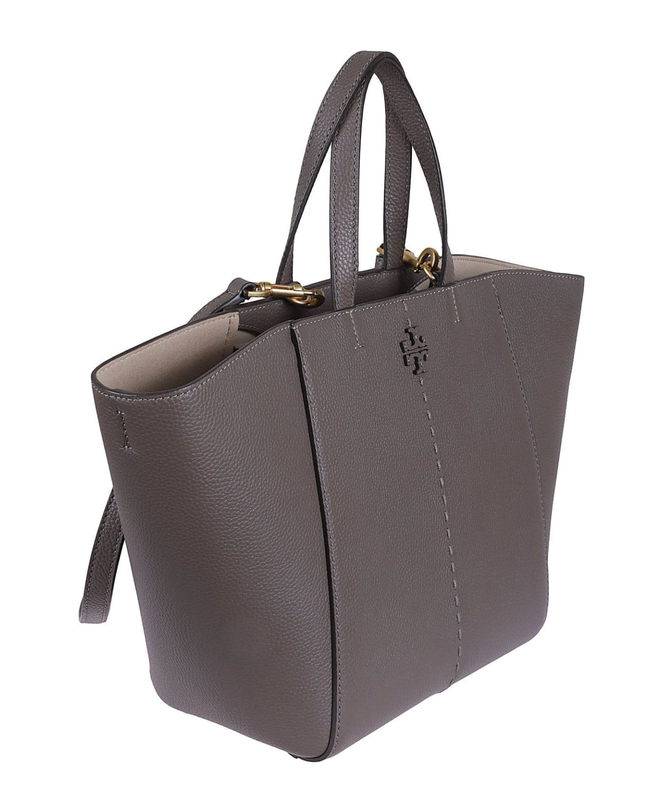 Tory Burch Double T Tote Bag - Silver Maple トートバッグ