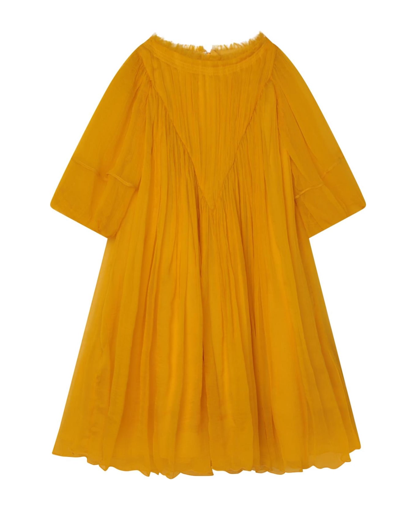 Chloé Dress With Chiffon - Yellow