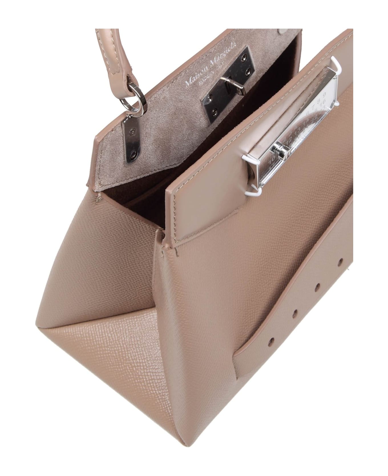 Maison Margiela Small Snatched Handbag In Beige Leather - BEIGE トートバッグ