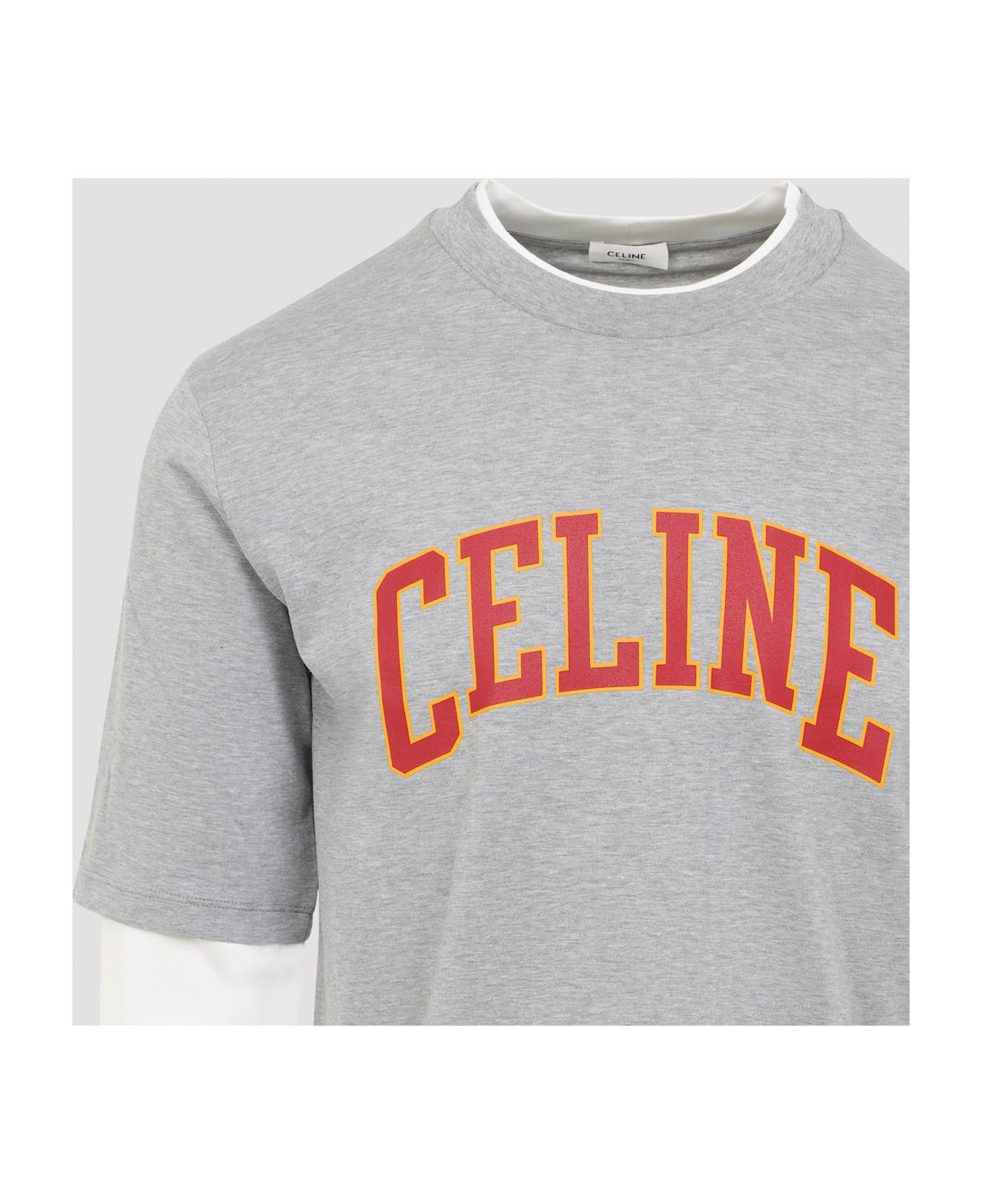 Celine Long-sleeved T-shirt - Np Grey Melange Off White
