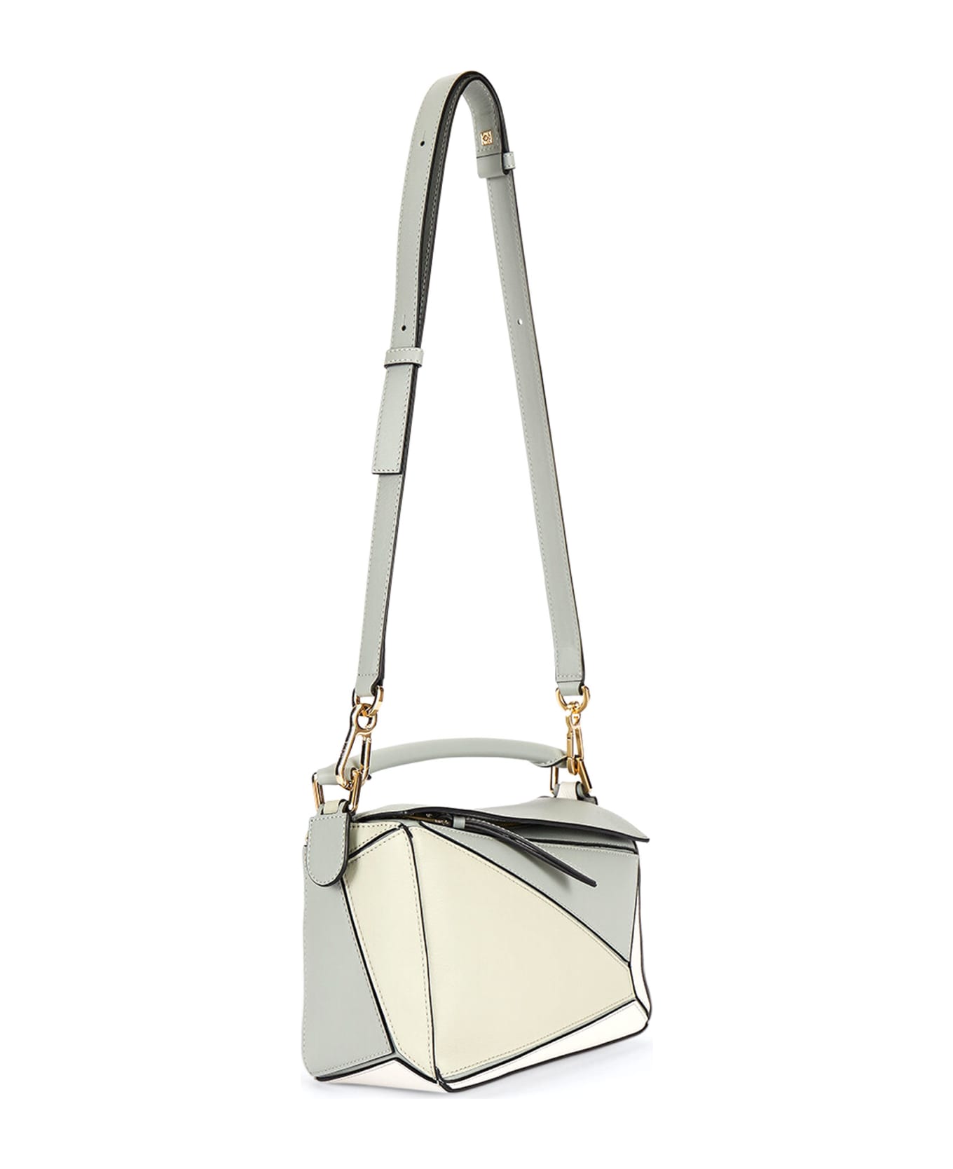 Loewe Puzzle Small Bag - ASH GREY-MARBLE GREEN