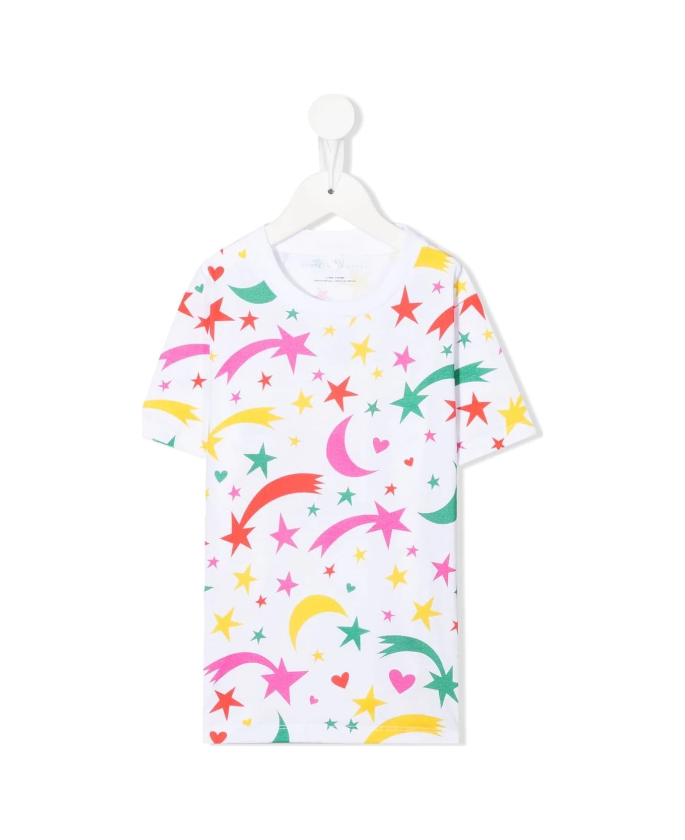 Stella McCartney Kids Short Sleeves T-shirt All Over Print - White Multicolor