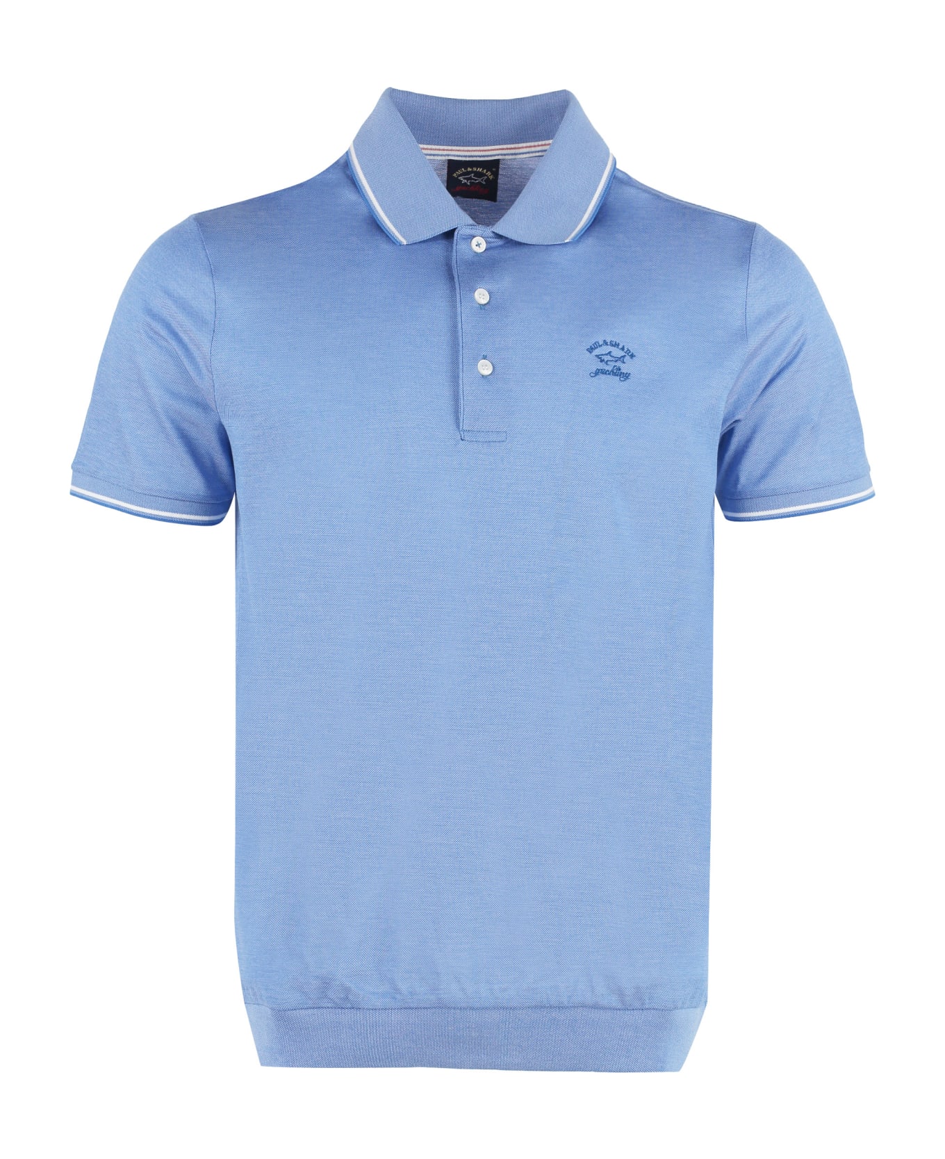 Paul&Shark Short Sleeve Cotton Polo Shirt - Light Blue