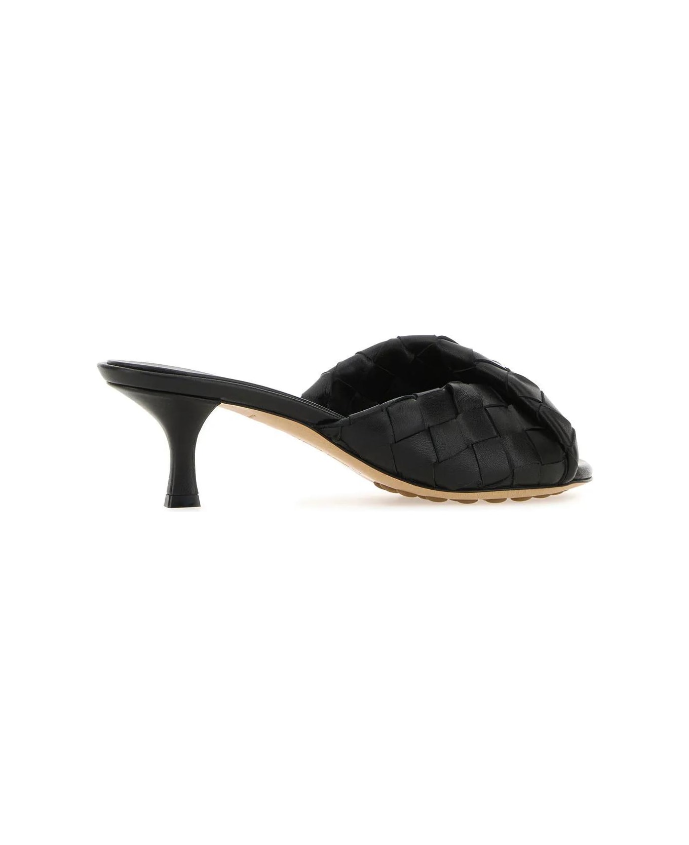 Bottega Veneta Black Nappa Leather Blink Mules - Black