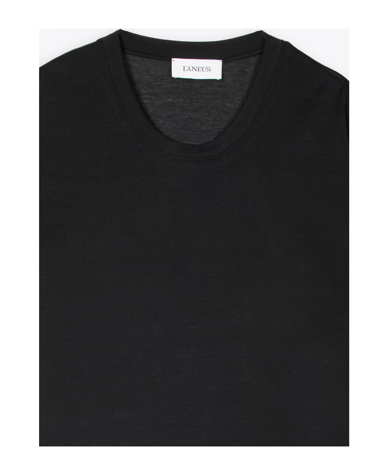 Laneus Crewneck Man Black ultra-light cotton t-shirt - Nero