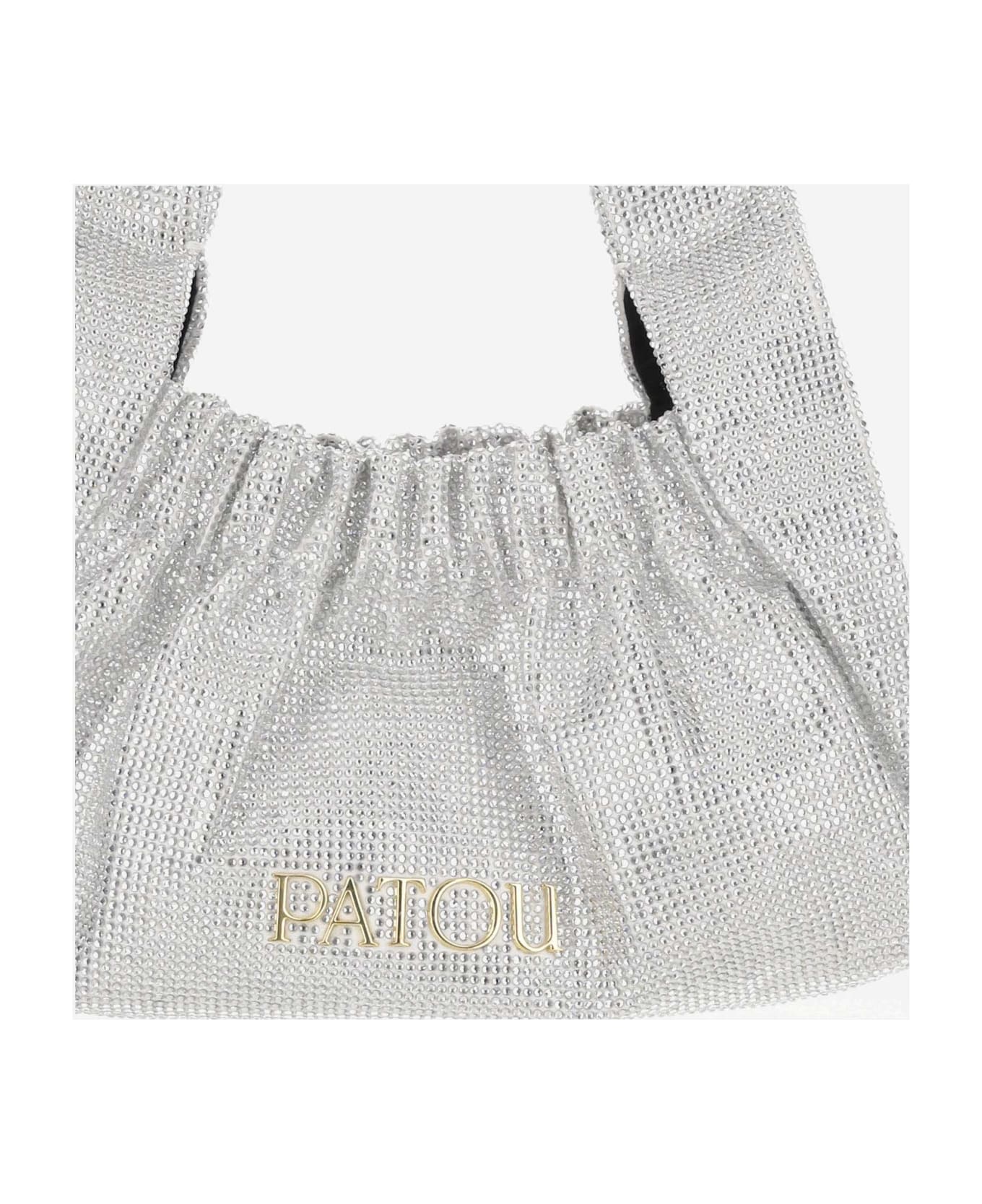 Patou Le Biscuit Satin And Rhinestone Bag - White トートバッグ