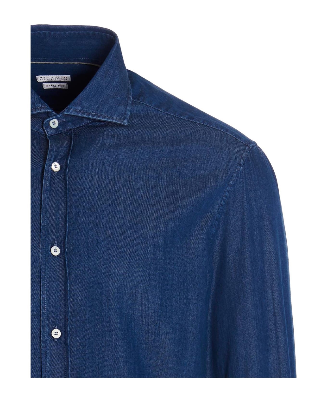 Brunello Cucinelli Long-sleeved Buttoned Shirt - Blue