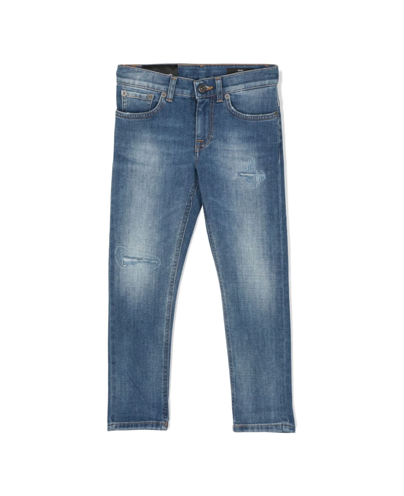 Dondup Blue Sean Jeans With Abrasions - Blue ボトムス