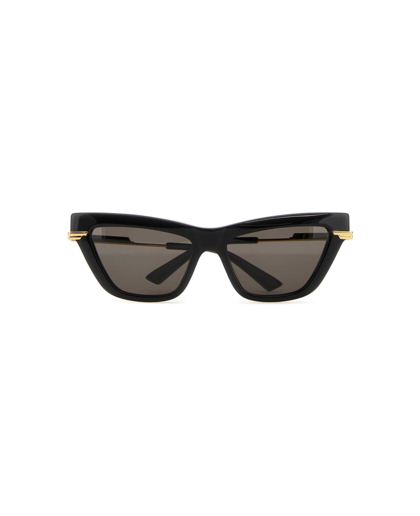 Bottega Veneta Black Acetate Sunglasses - BLACKGOLDGREY サングラス