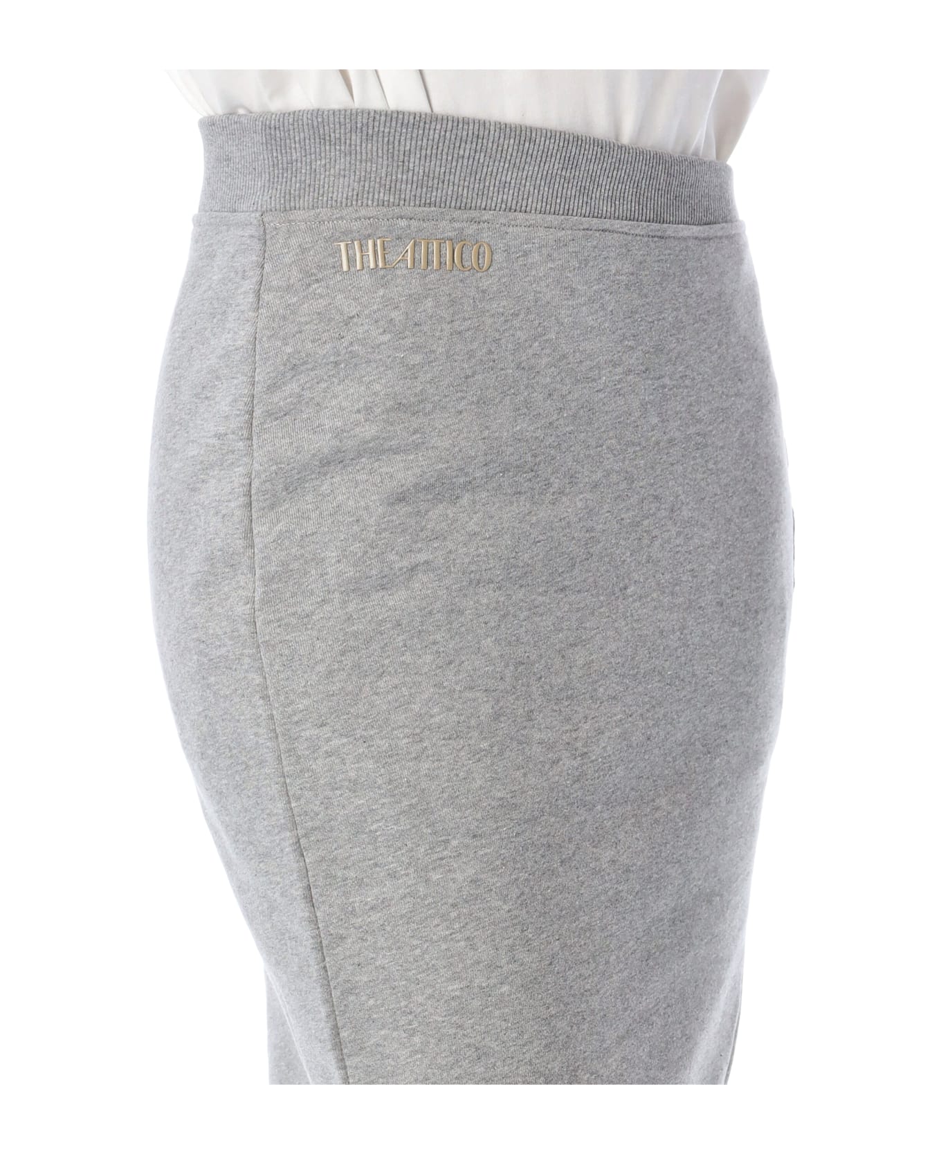 The Attico Fleece Midi Skirt - GREY MELANGE