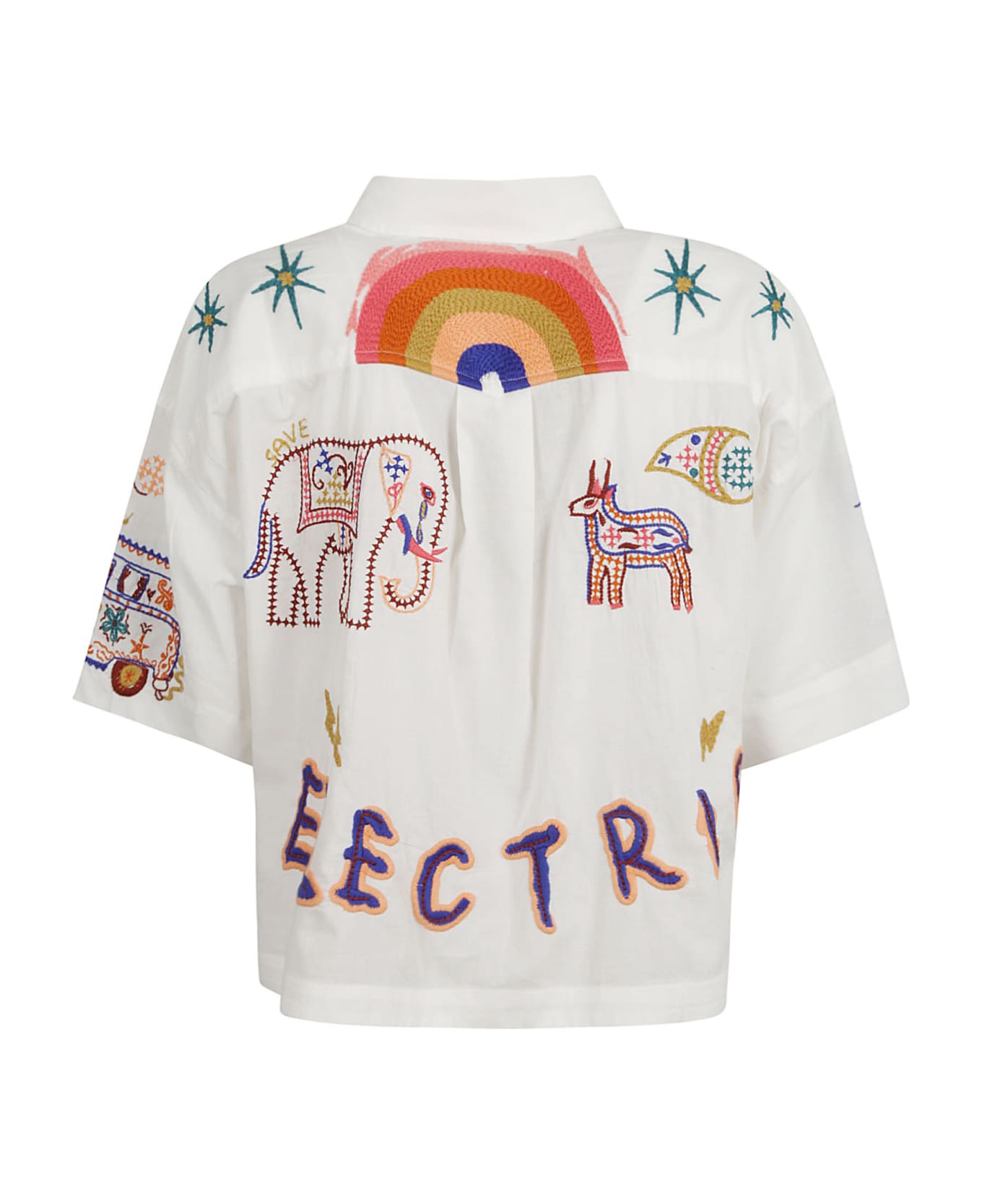 Mother The Roomie Crop Shirt - Electric