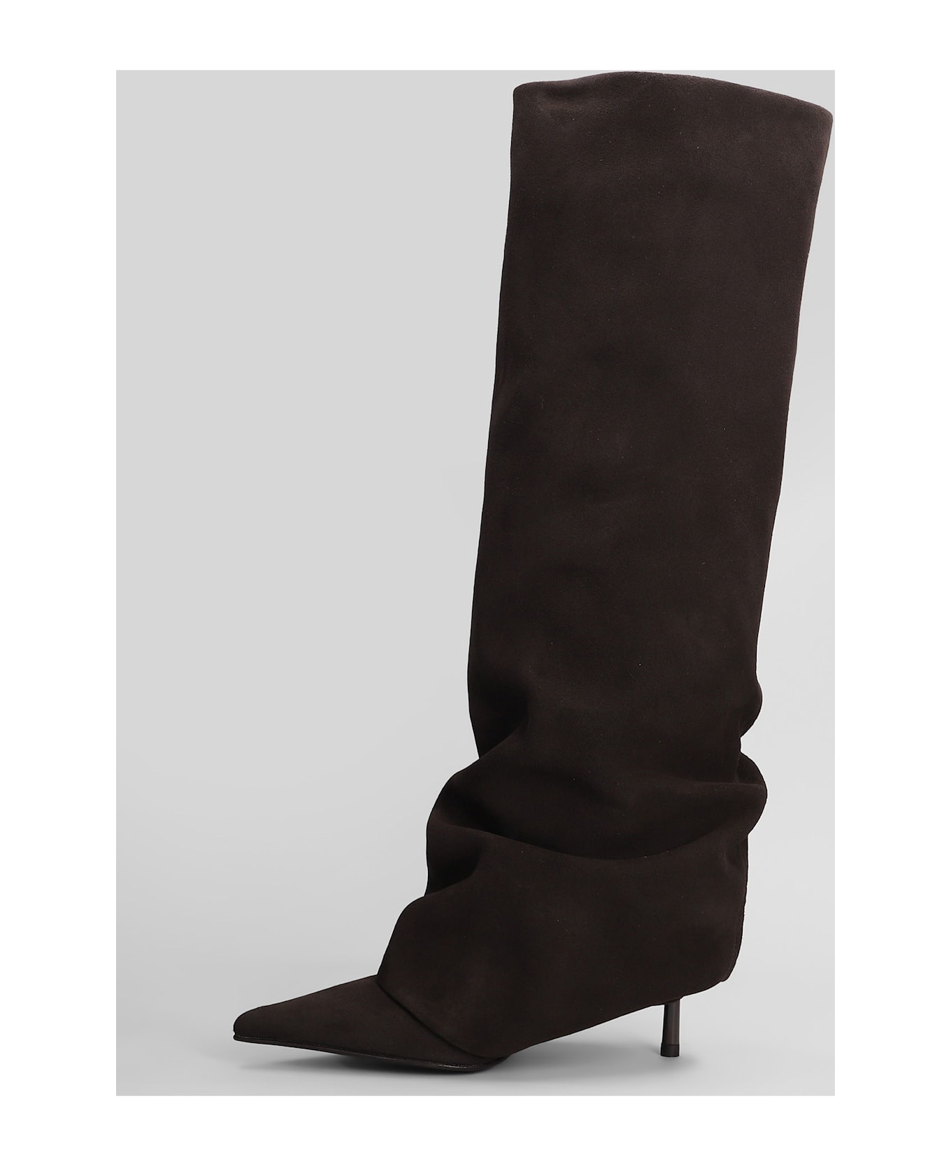Le Silla Andy High Heels Boots In Brown Suede - brown