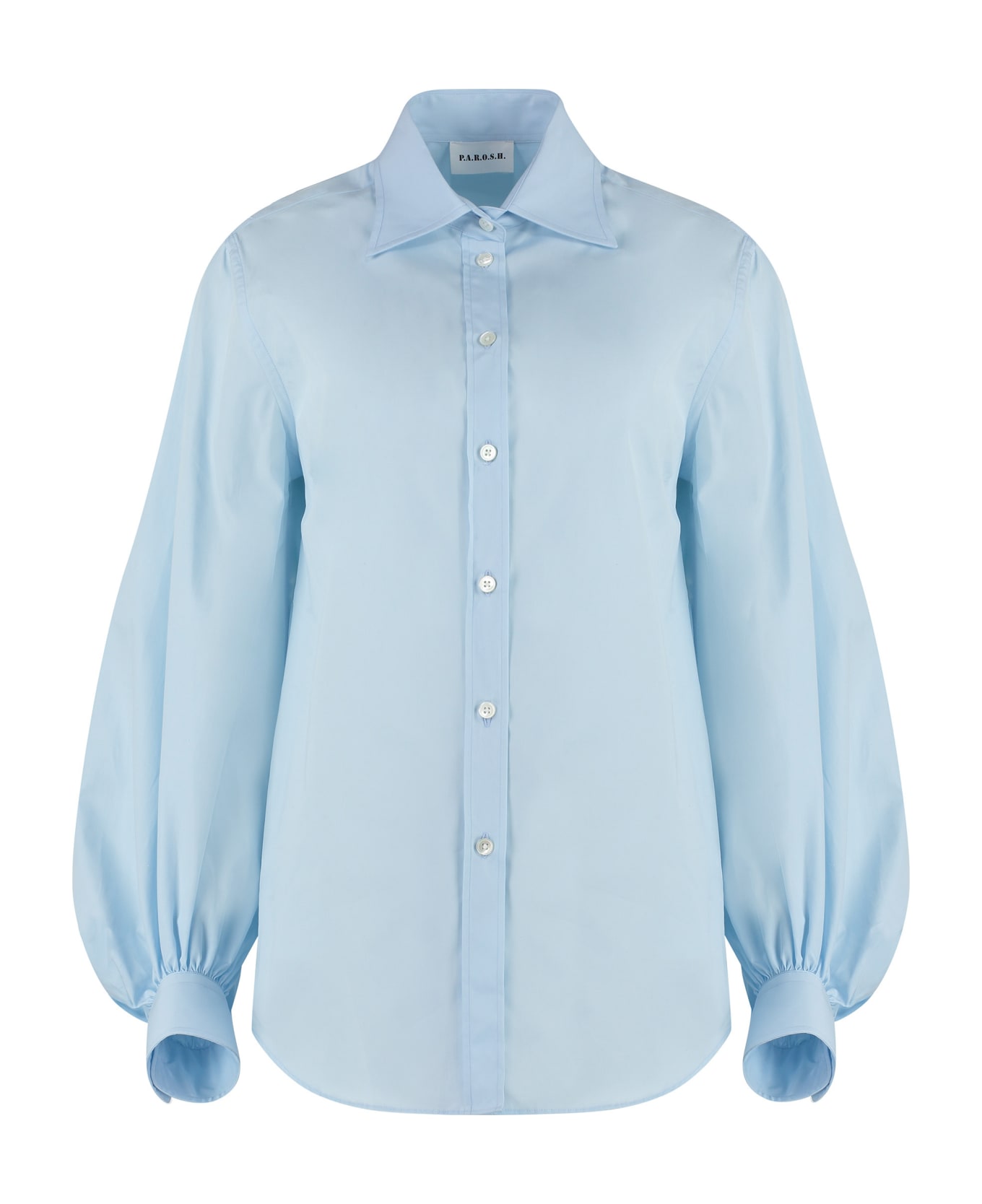 Parosh Long Sleeve Cotton Shirt - Light Blue