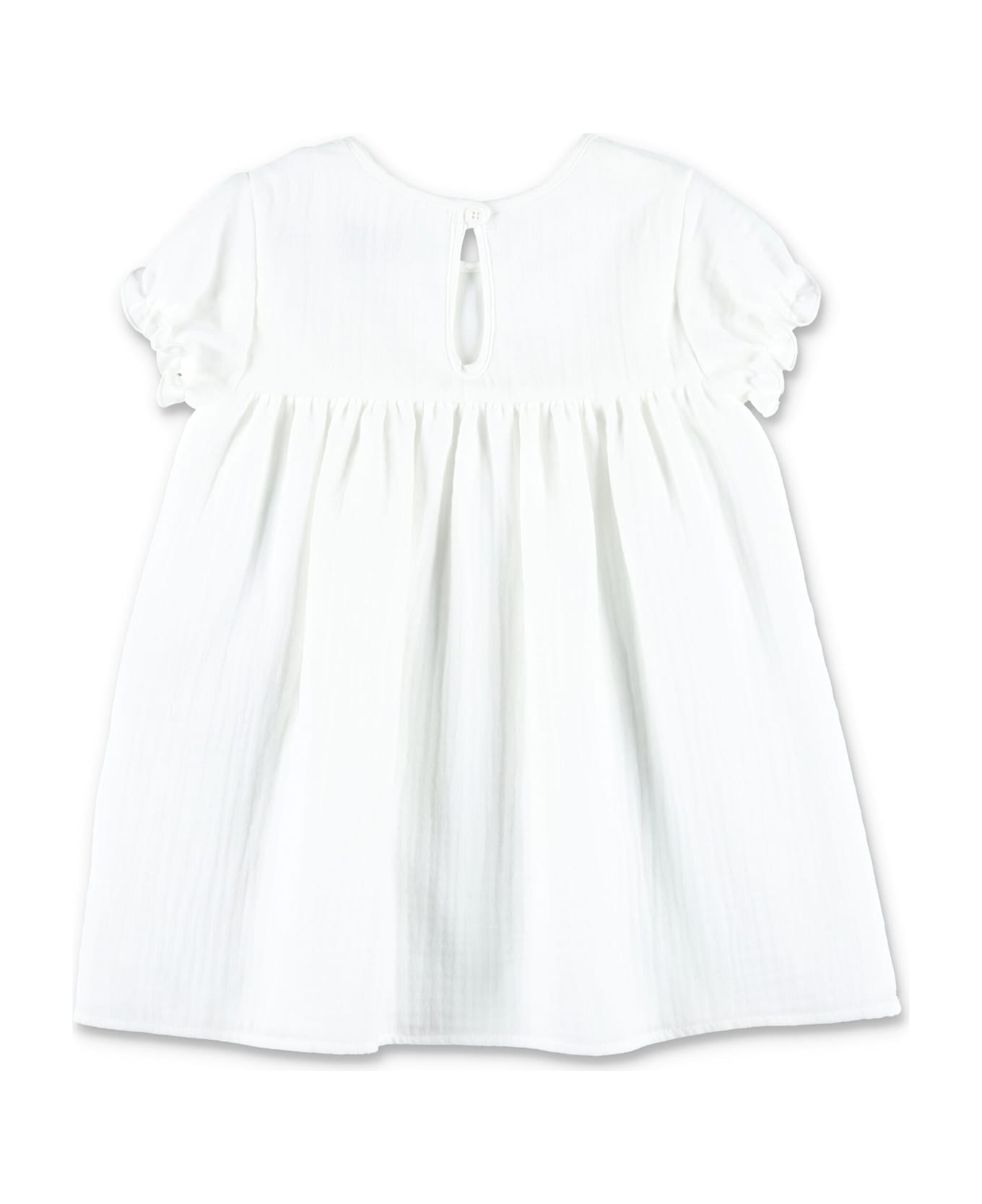 Moncler Kid - Cotton Dress - WHITE