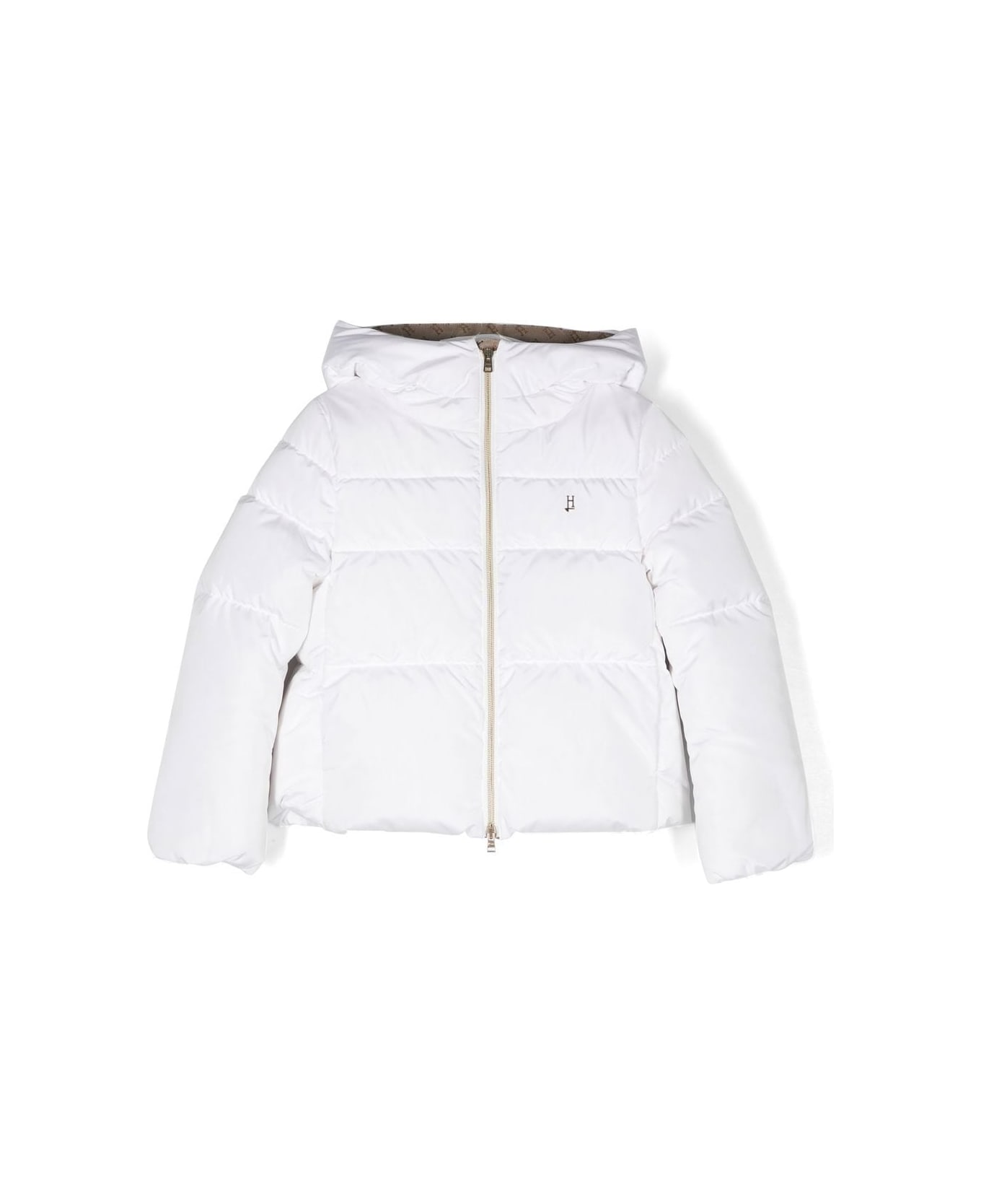 Herno Down Jacket With Logo - White