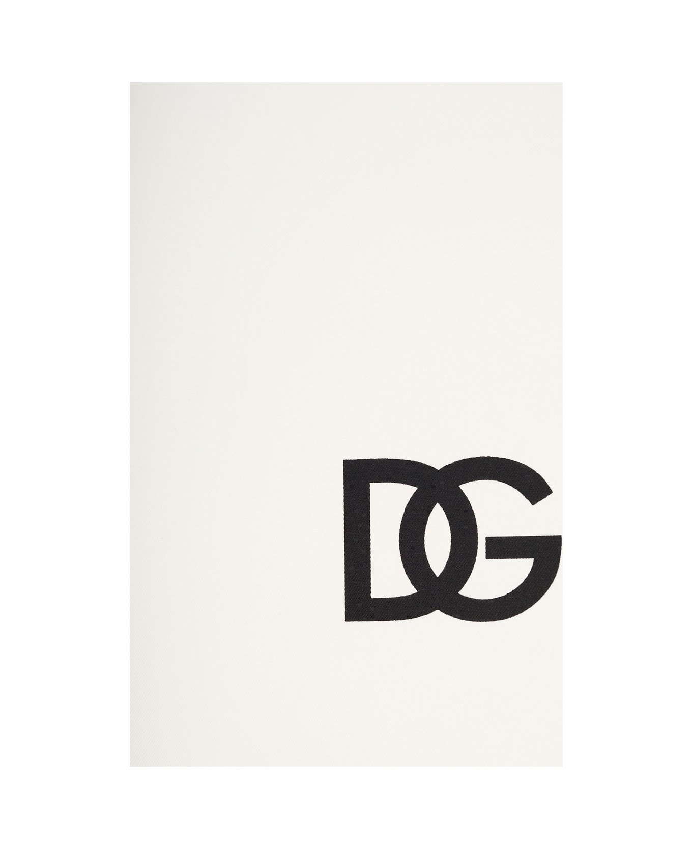 Dolce & Gabbana White And Black Cushion With Contrasting Dg Logo Print In Cotton - White インテリア雑貨