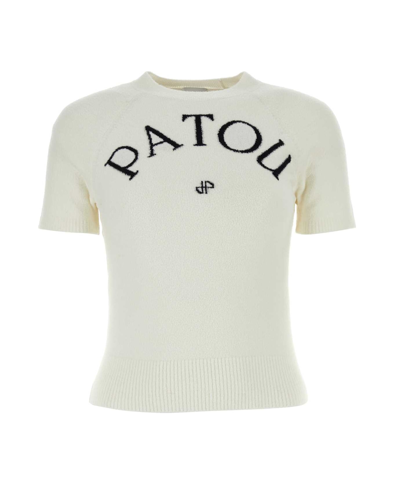 Patou White Cotton Blend Sweater - WHITE