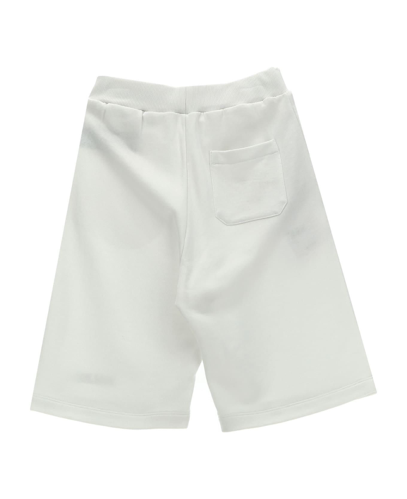 Balmain Logo Print Bermuda Shorts - White/Black