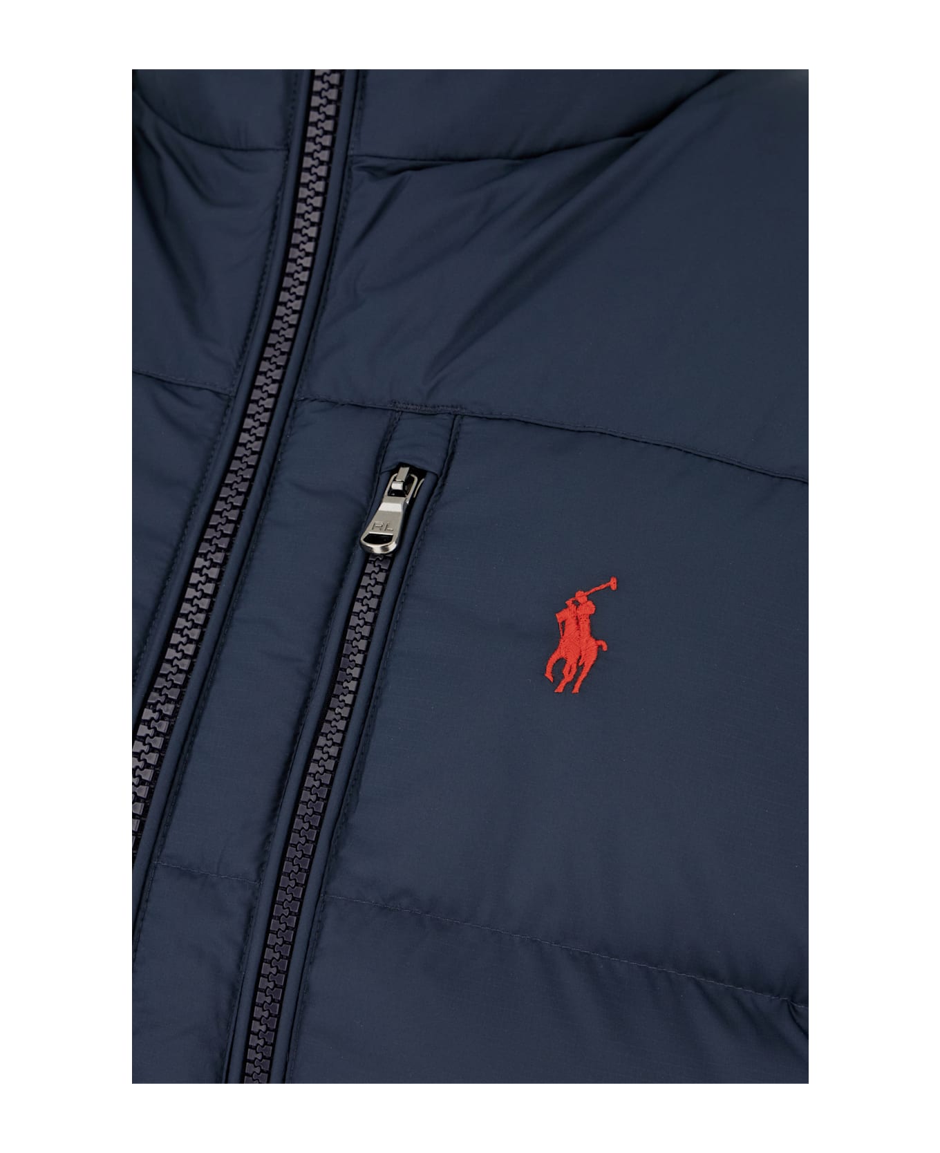 Polo Ralph Lauren Navy Blue Polyester Sleeveless Down Jacket - Blue