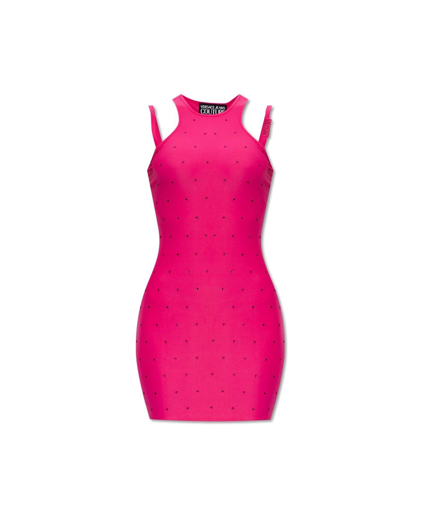 Versace Jeans Couture Crystal-embellished Mini Dress - Hot Pink ワンピース＆ドレス