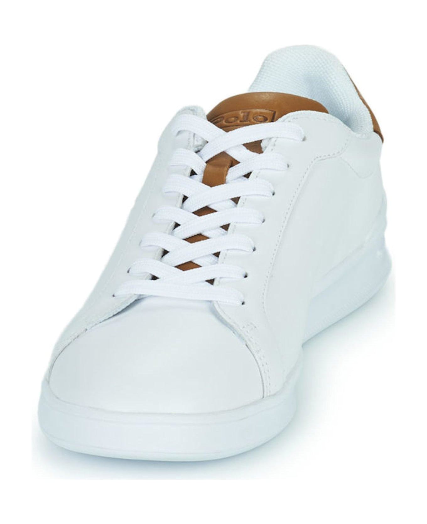 Polo Ralph Lauren Logo Embroidered Lace-up Sneakers - White