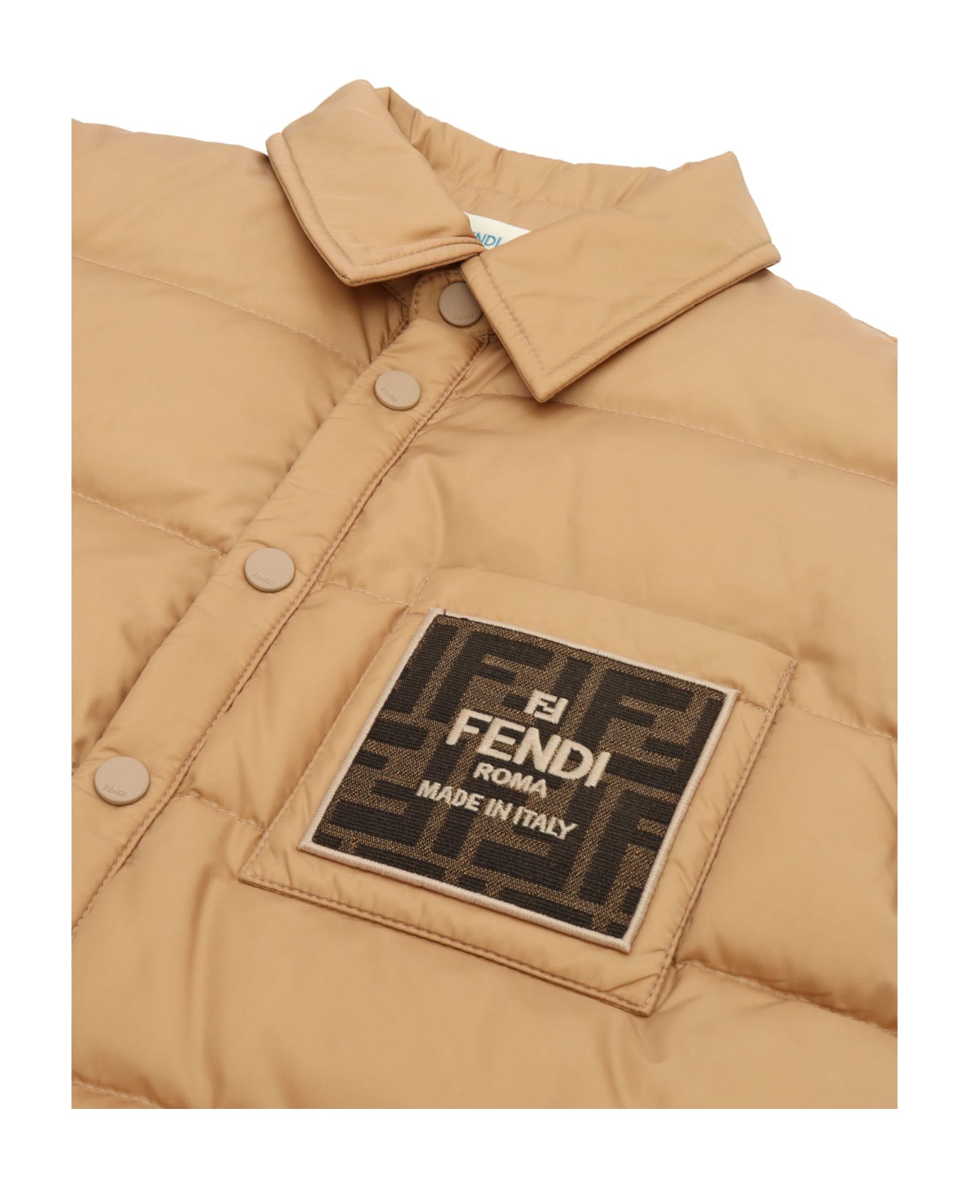 Fendi New Nylon Down Jacket - BEIGE