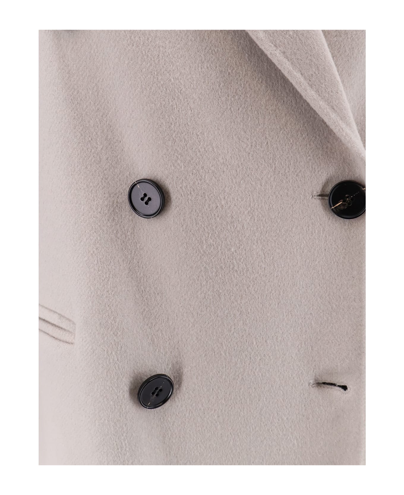 Paltò Ariella Double-breasted Wool Coat - Bianco grigio