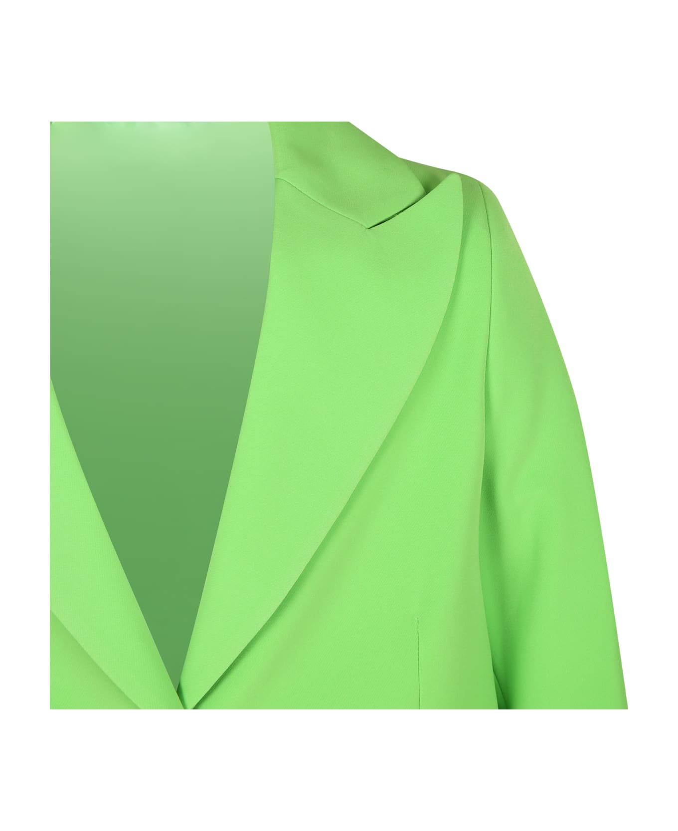 MSGM Green Jacket For Girl With Logo - Green コート＆ジャケット