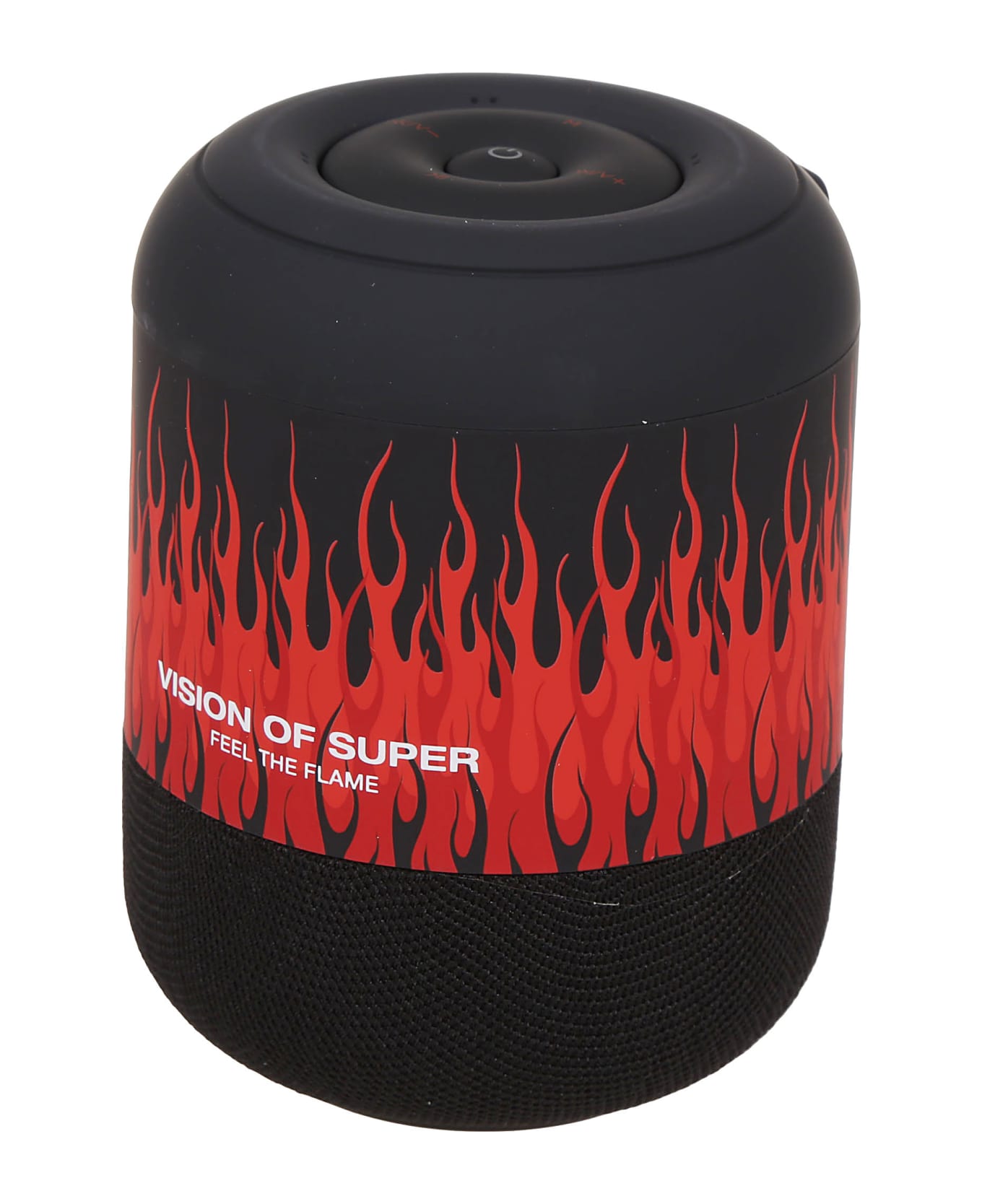 Vision of Super Black Speaker With Red Flames And White Logo - Black デジタルアクセサリー