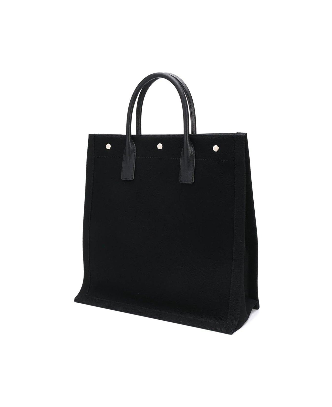 Saint Laurent Black Canvas Rive Gauche Shopping Bag - 1070