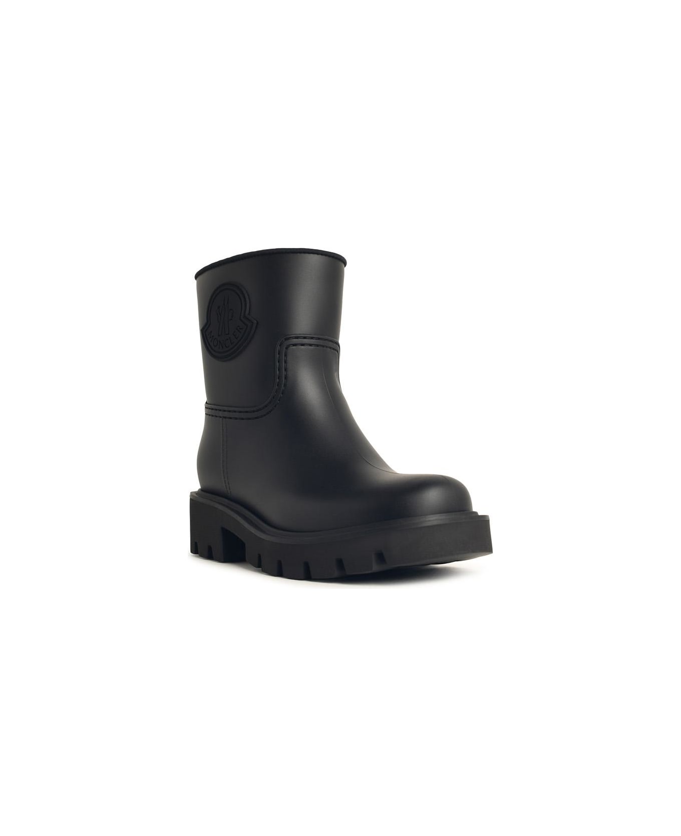 Moncler 'kickstream' Black Pvc Rain Boots - Black