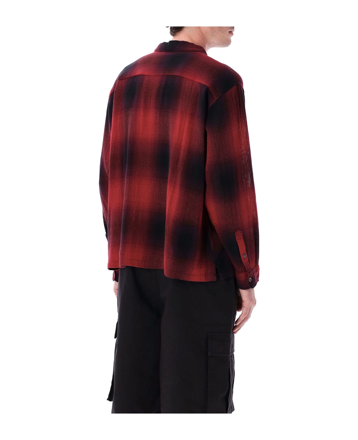 Stussy Loose Weave Plaid Shirt - RED