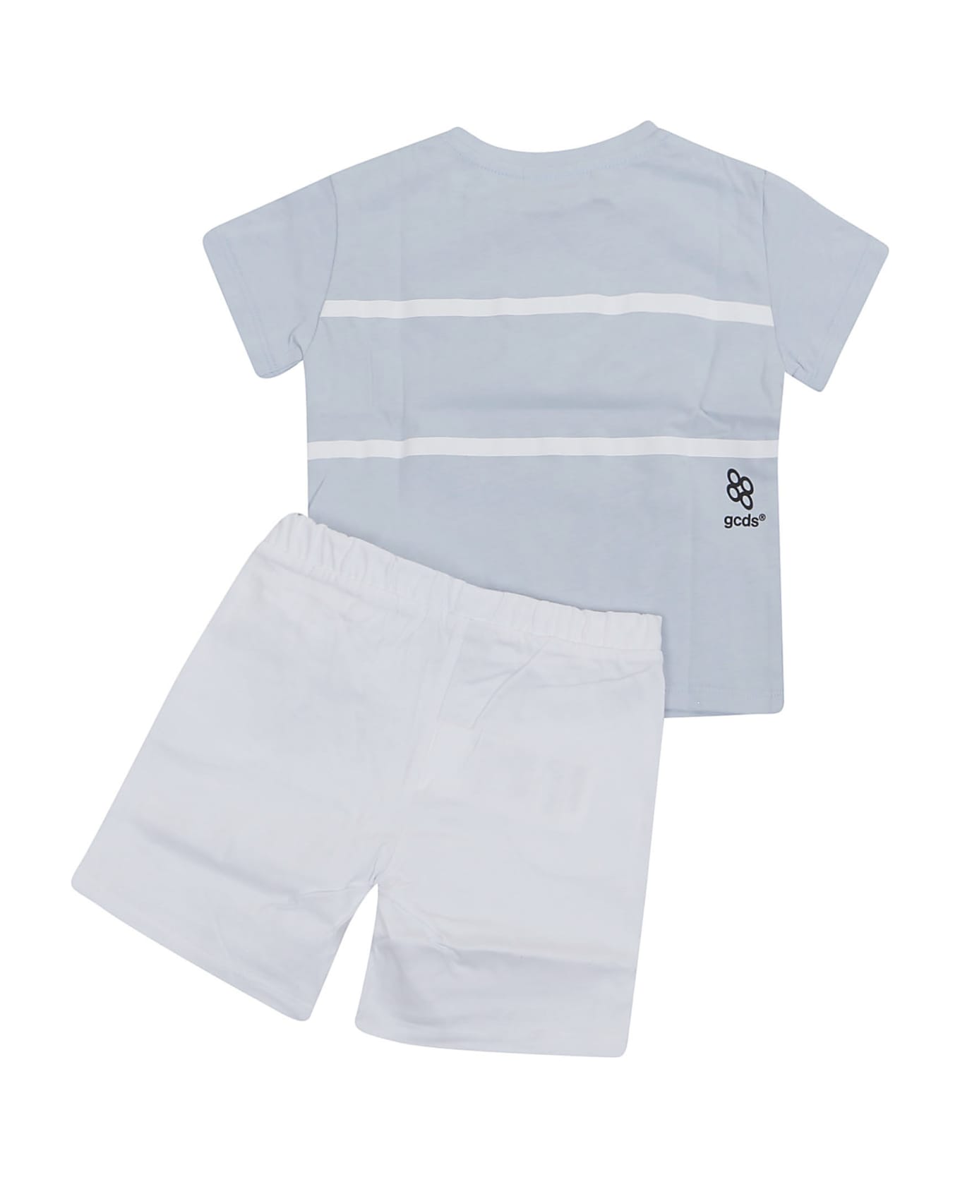 GCDS Mini T-shirt+shorts - White Angel Blue