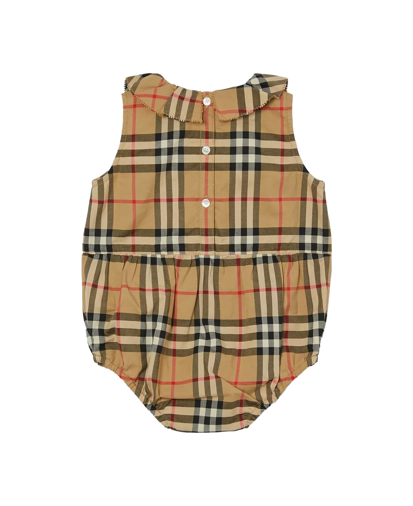 Burberry Cotton Body With Vintage Check Pattern And Roll Collar - Multicolor ボディスーツ＆セットアップ