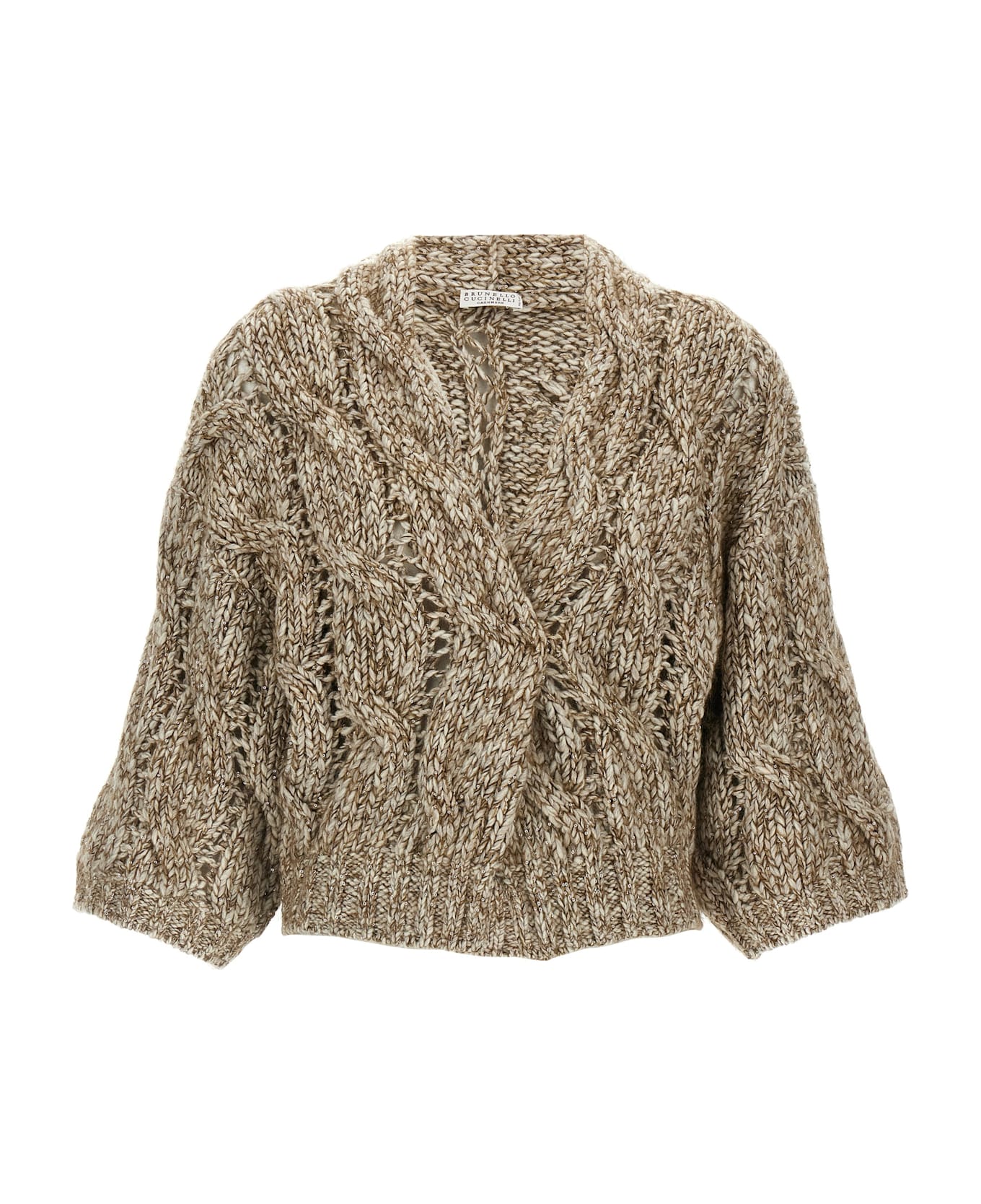 Brunello Cucinelli Short-sleeved Cardigan - Beige