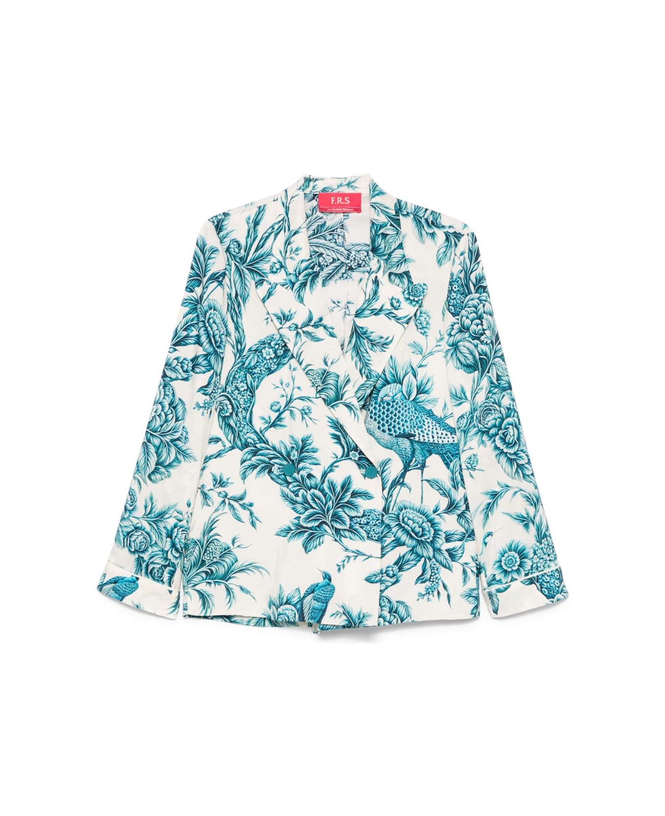 For Restless Sleepers Printed Silk Shirt - Blue