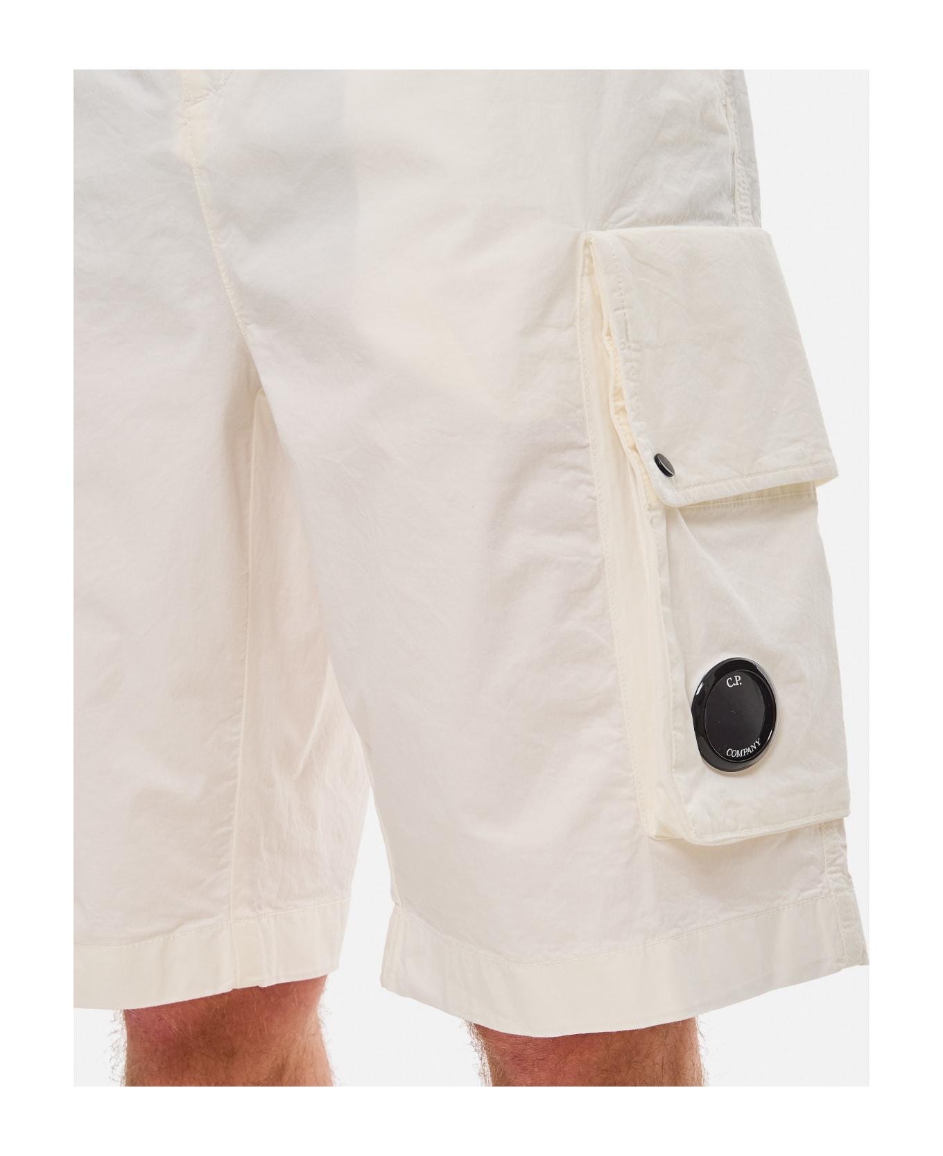 C.P. Company Twill Stretch Cargo Shorts - White ショートパンツ