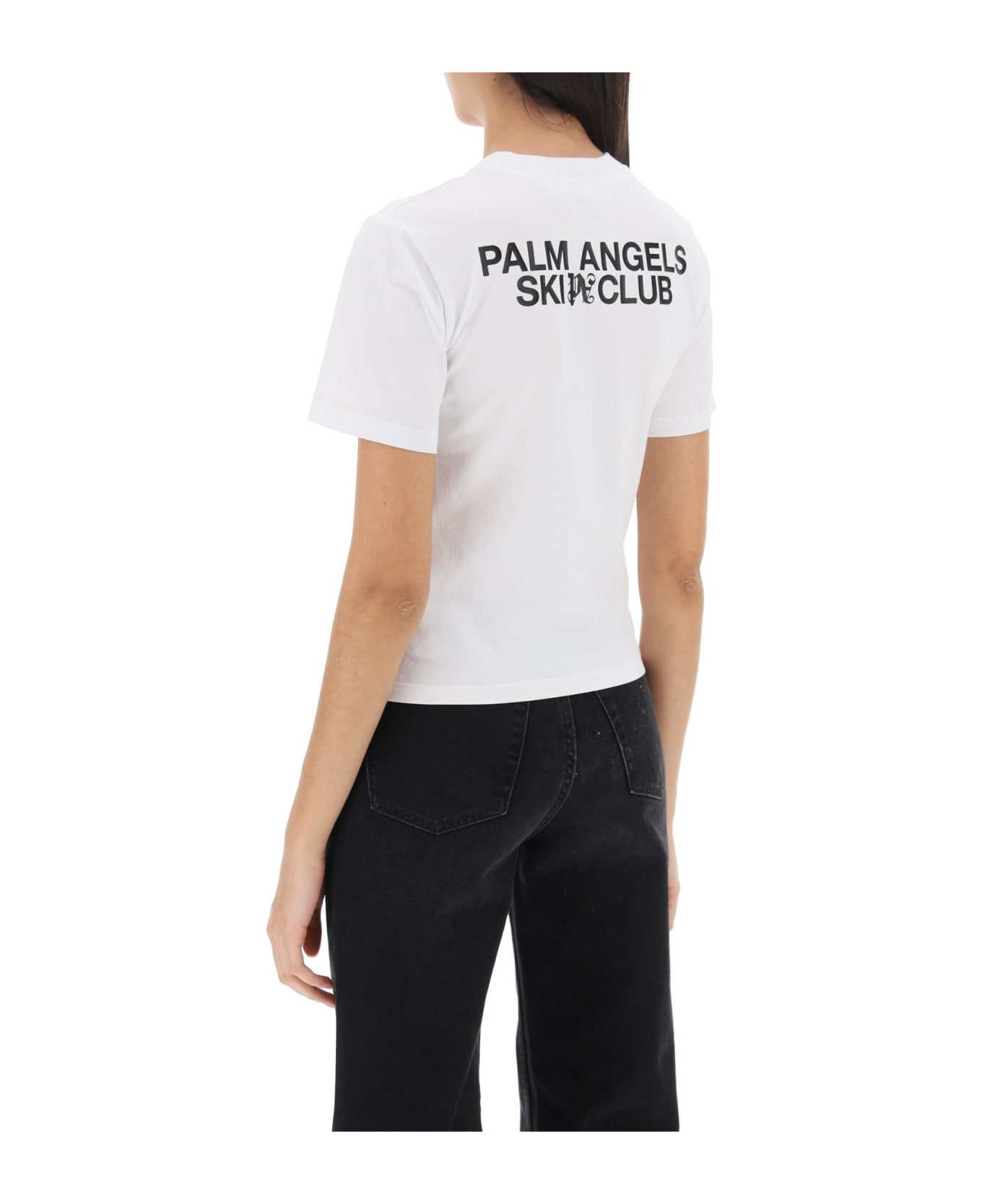 Palm Angels Ski Club T-shirt - WHITE BLACK (White) Tシャツ