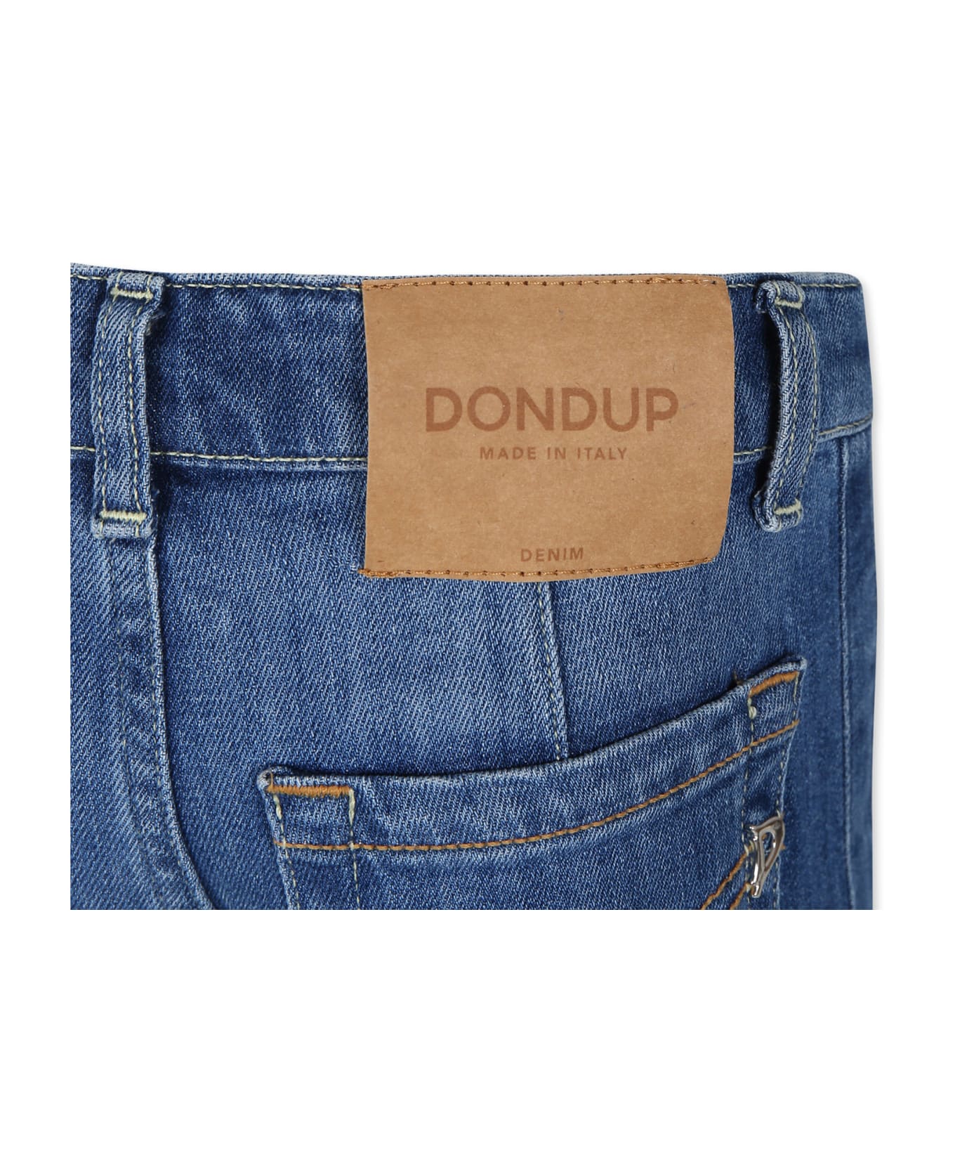 Dondup Blue Jeans For Girl With Logo - Denim