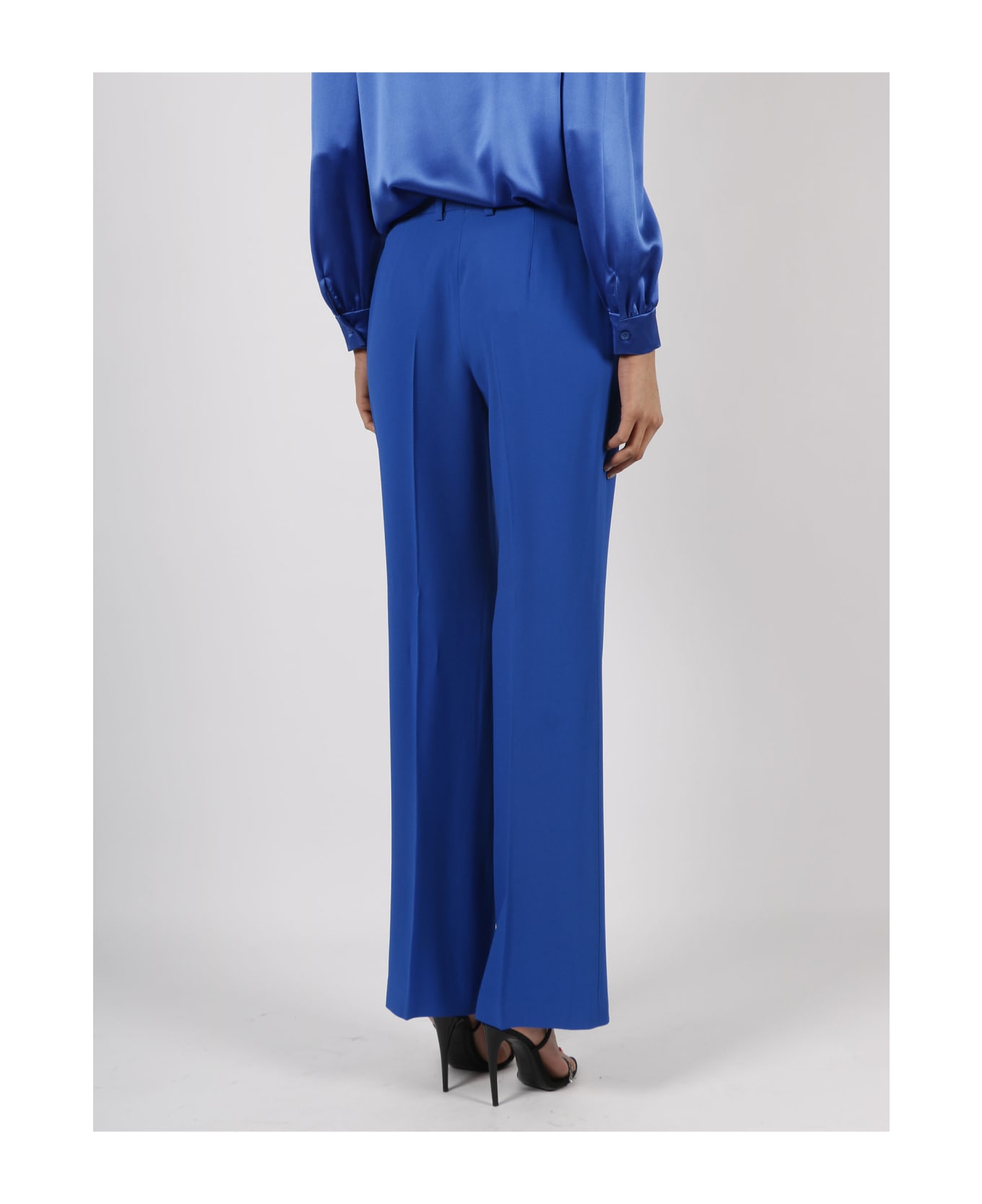 Alberta Ferretti Tailored Enver Satin Trousers - Blue
