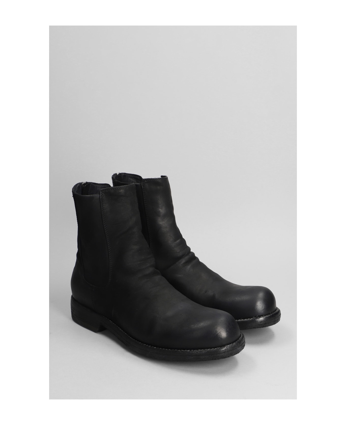 Officine Creative Bulla Dd Ankle Boots In Black Leather - black