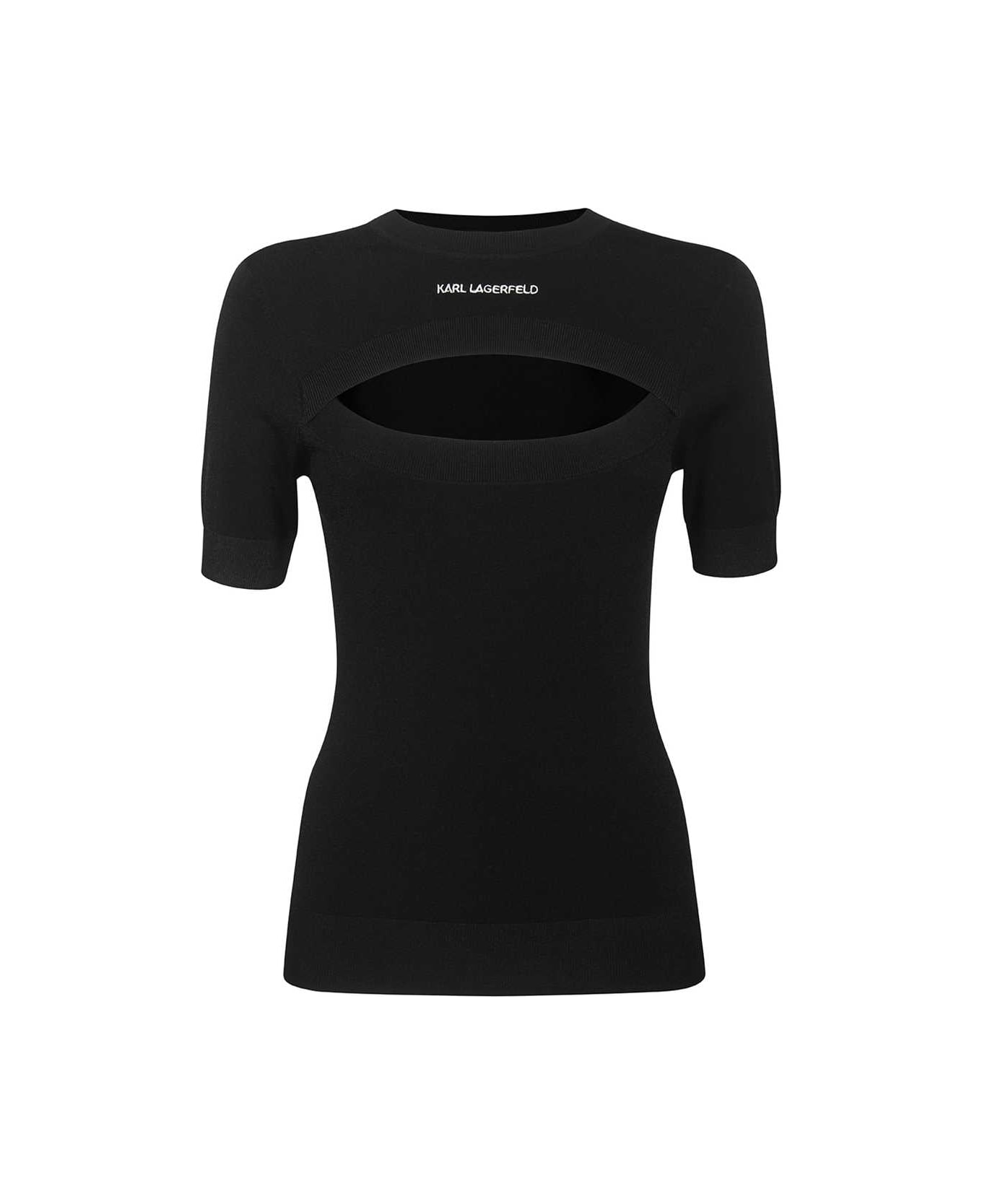 Karl Lagerfeld Knitted T-shirt - black