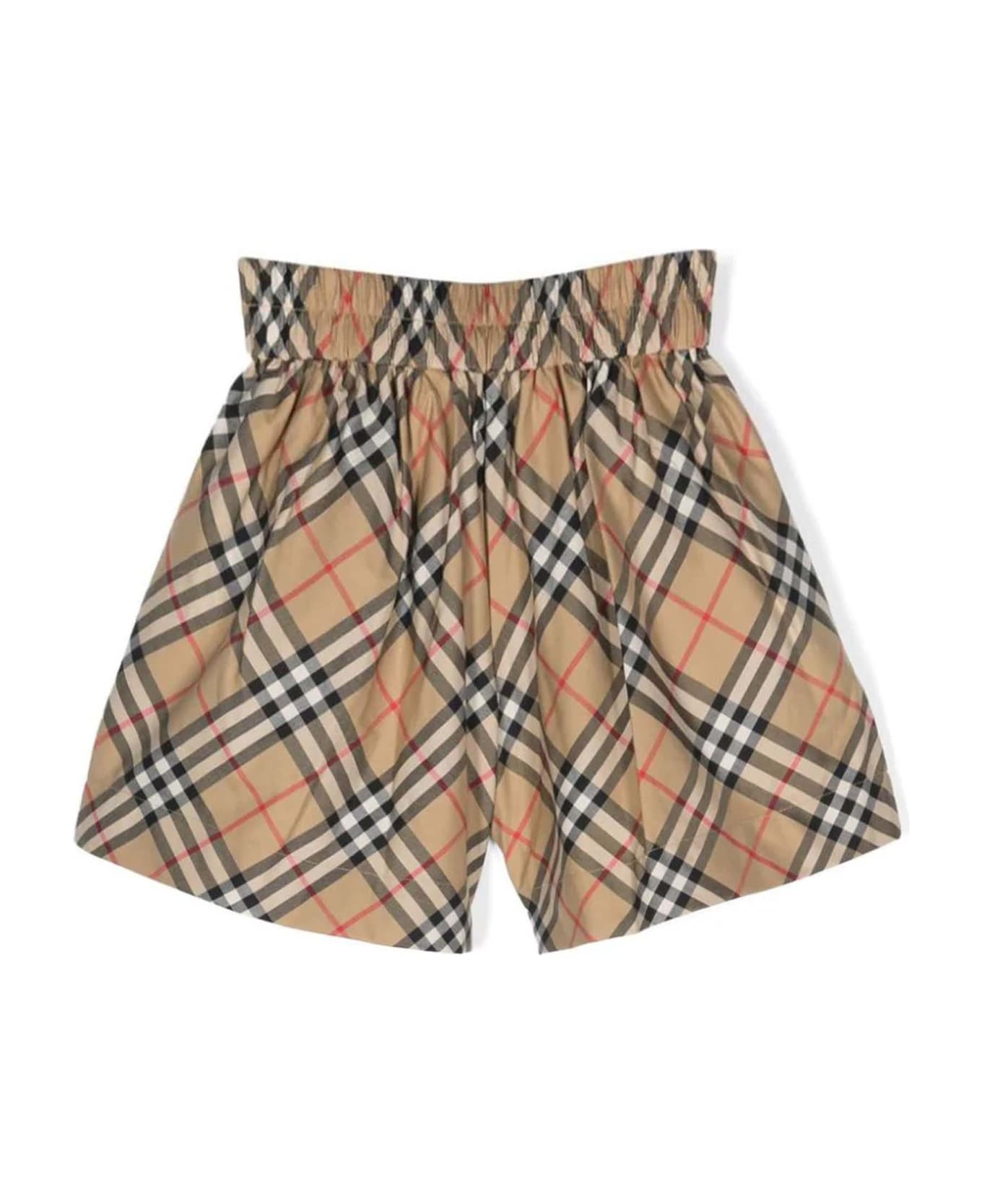 Burberry Vintage Check-pattern Cotton Shorts - Beige