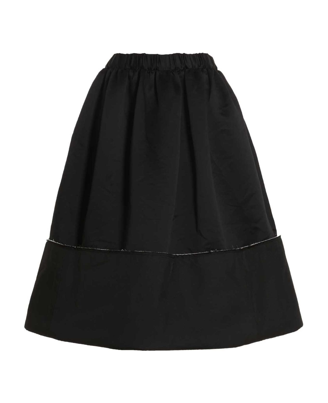 Comme des Garçons Multimaterial Midi Skirt - Black  