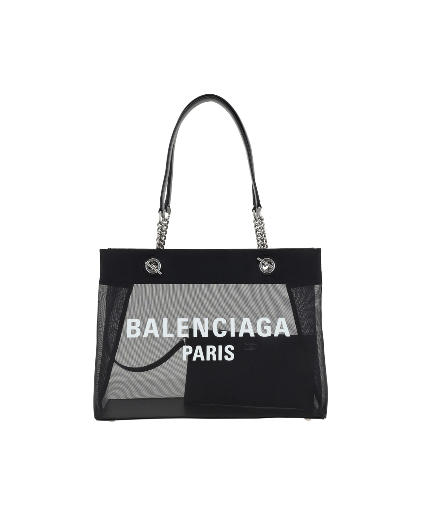 Balenciaga Duty Free Mesh Tote Bag - Black/l White