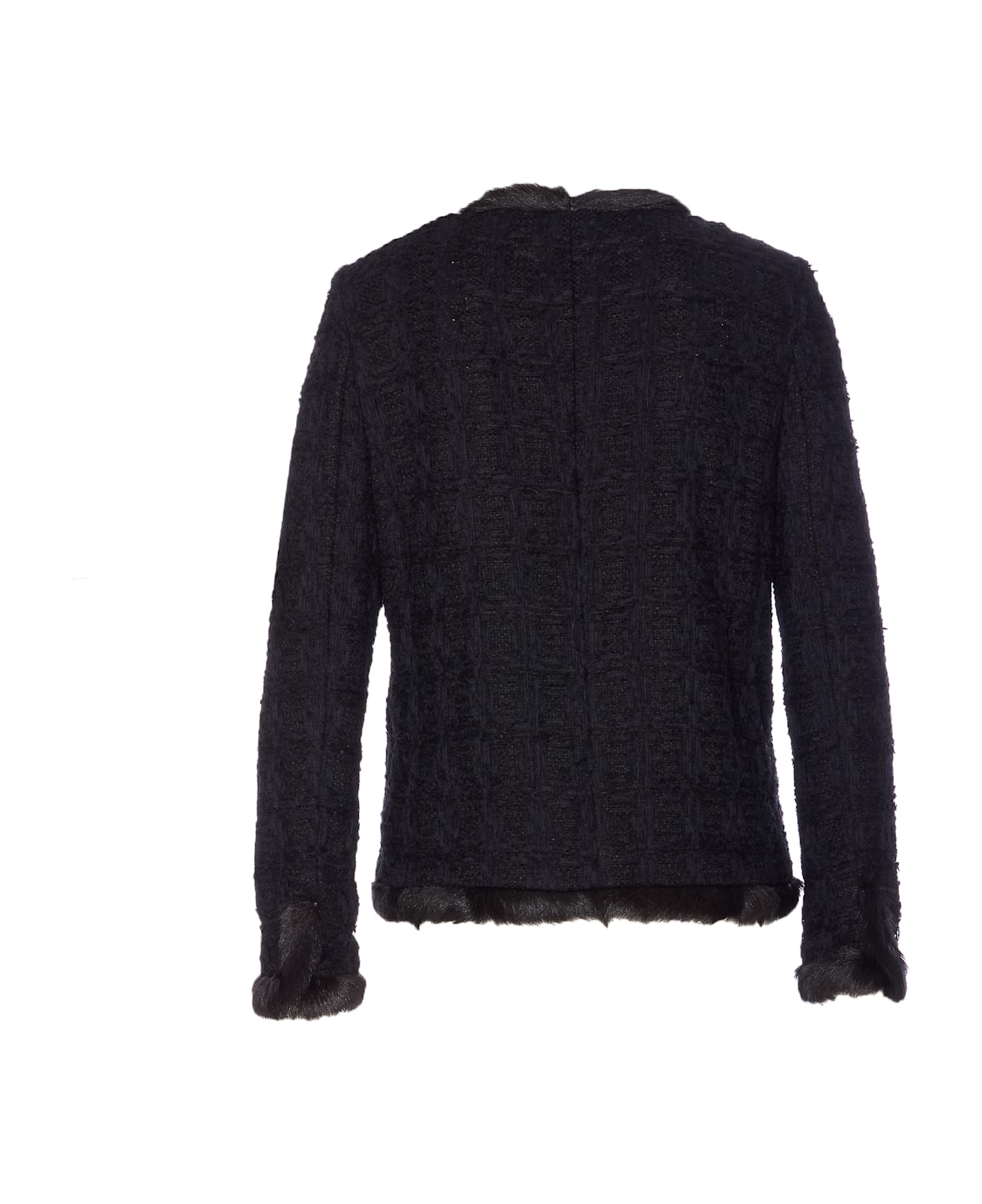 Dolce & Gabbana Single Breasted Tweed Jacket - Black