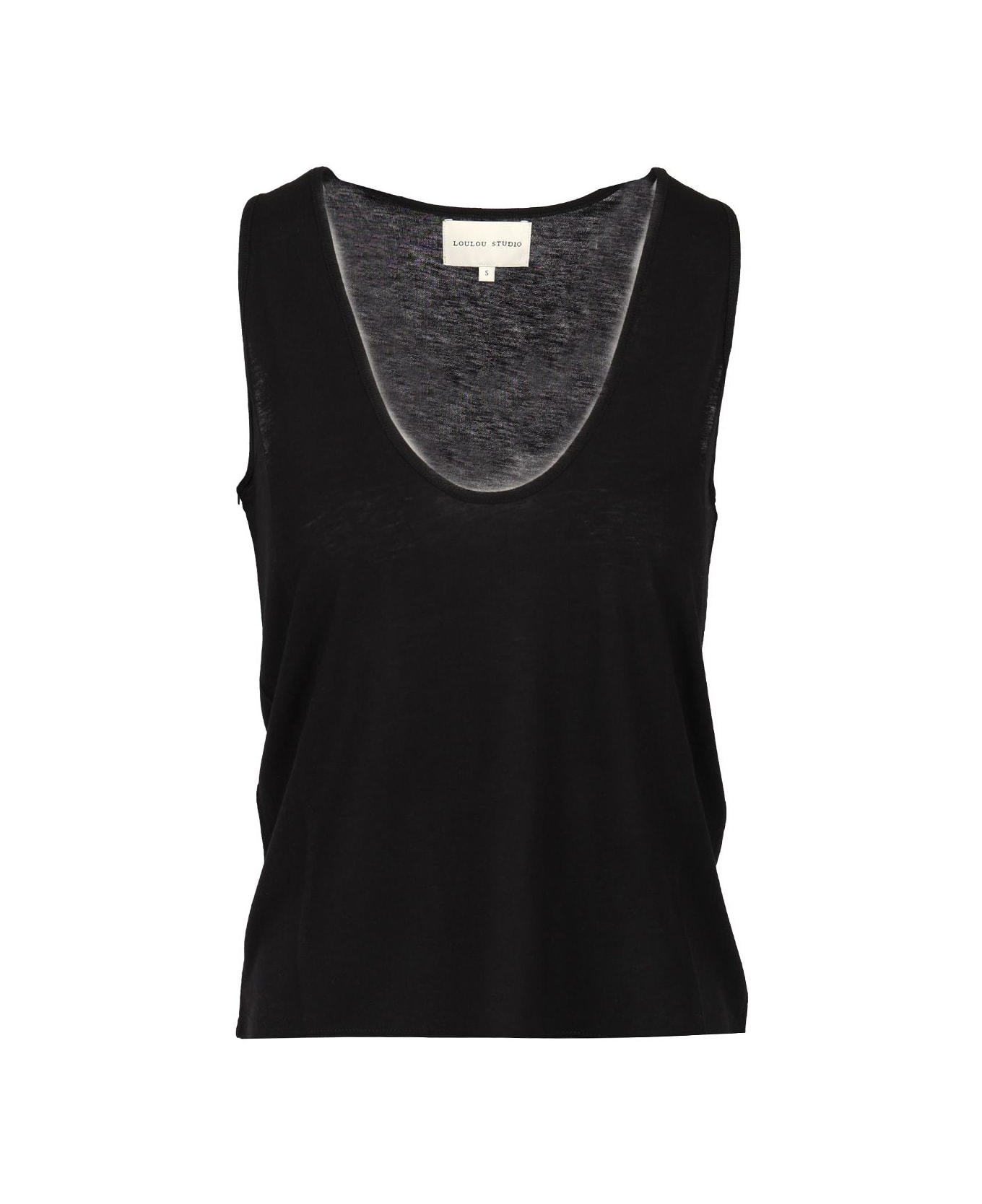Loulou Studio Deep Neck Tank Top - Black