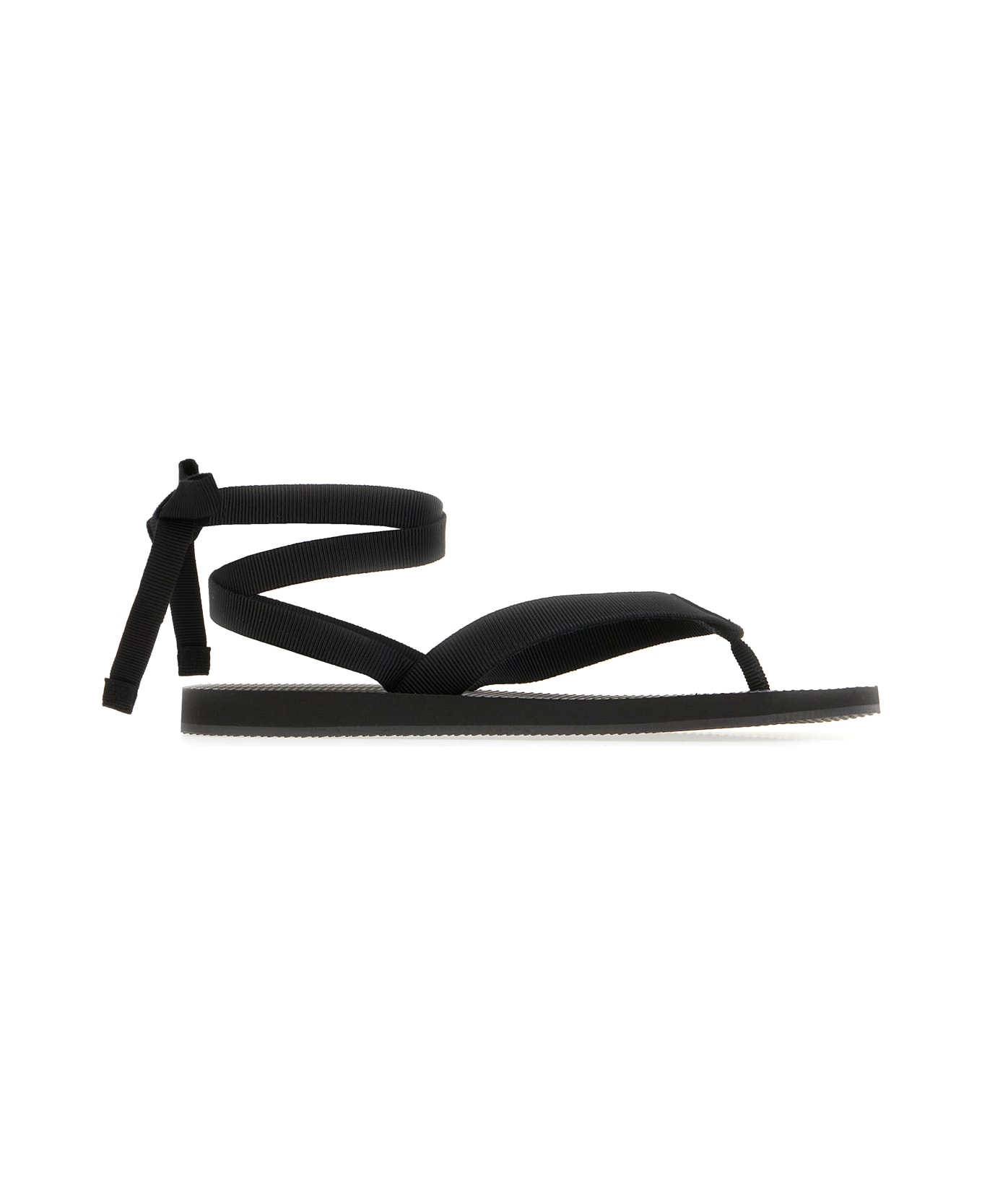 The Row Black Leather Sandals - BLACK
